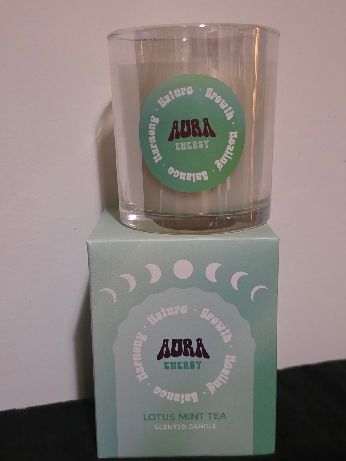 Aura Energy – Lotus Mint Tea Iridescent Candle