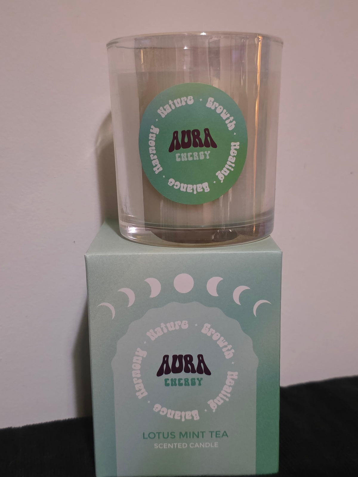 Aura Energy – Lotus Mint Tea Iridescent Candle