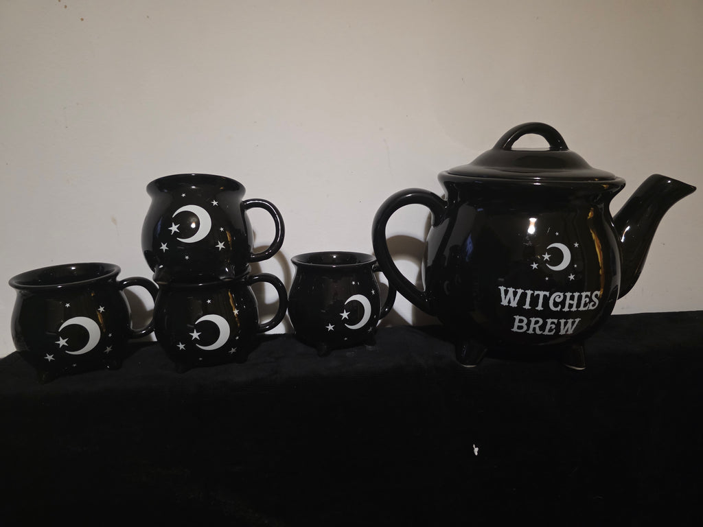 Witches Brew Ceramic Cauldron Tea Set – A Tea Party for Your Coven 🖤🌙