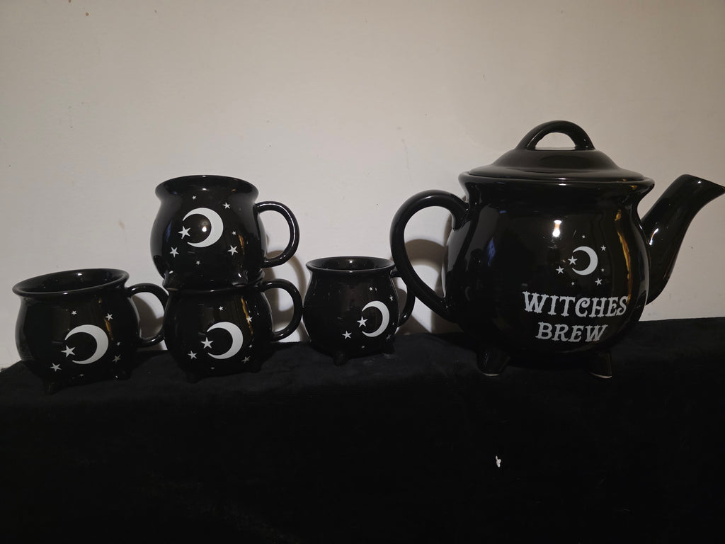 Witches Brew Ceramic Cauldron Tea Set – A Tea Party for Your Coven 🖤🌙