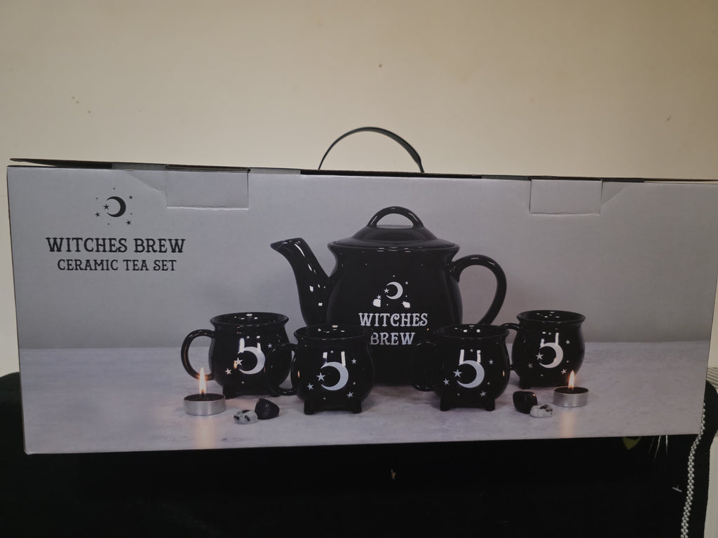 Witches Brew Ceramic Cauldron Tea Set – A Tea Party for Your Coven 🖤🌙
