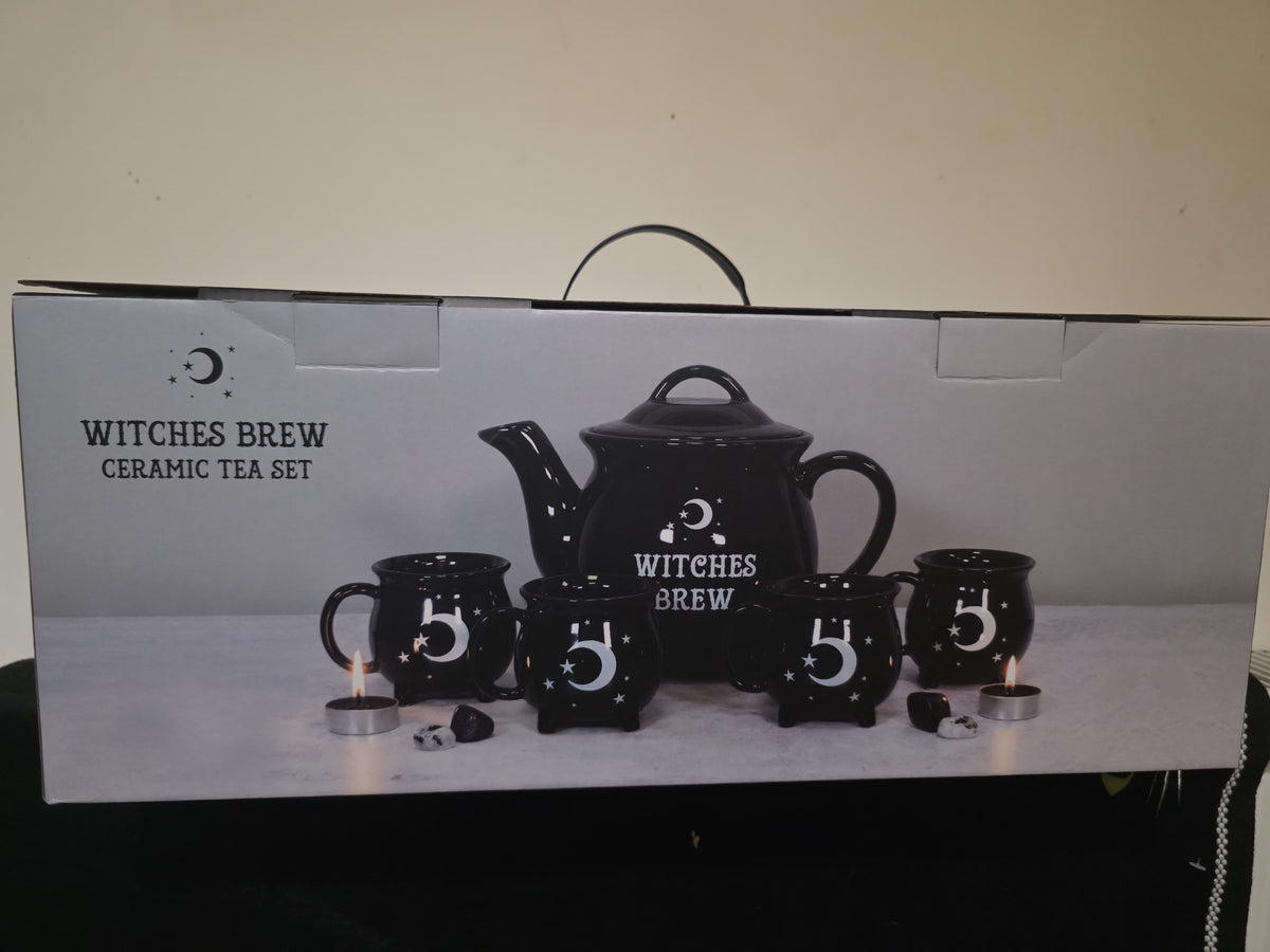 Witches Brew Ceramic Cauldron Tea Set – A Tea Party for Your Coven 🖤🌙