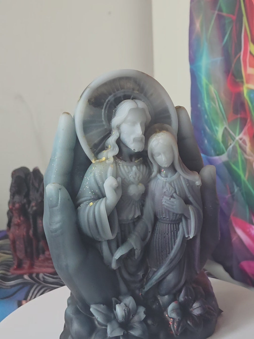 Jesus & Mary Magdalene Sacred Union – Handmade Resin Spiritual Statue