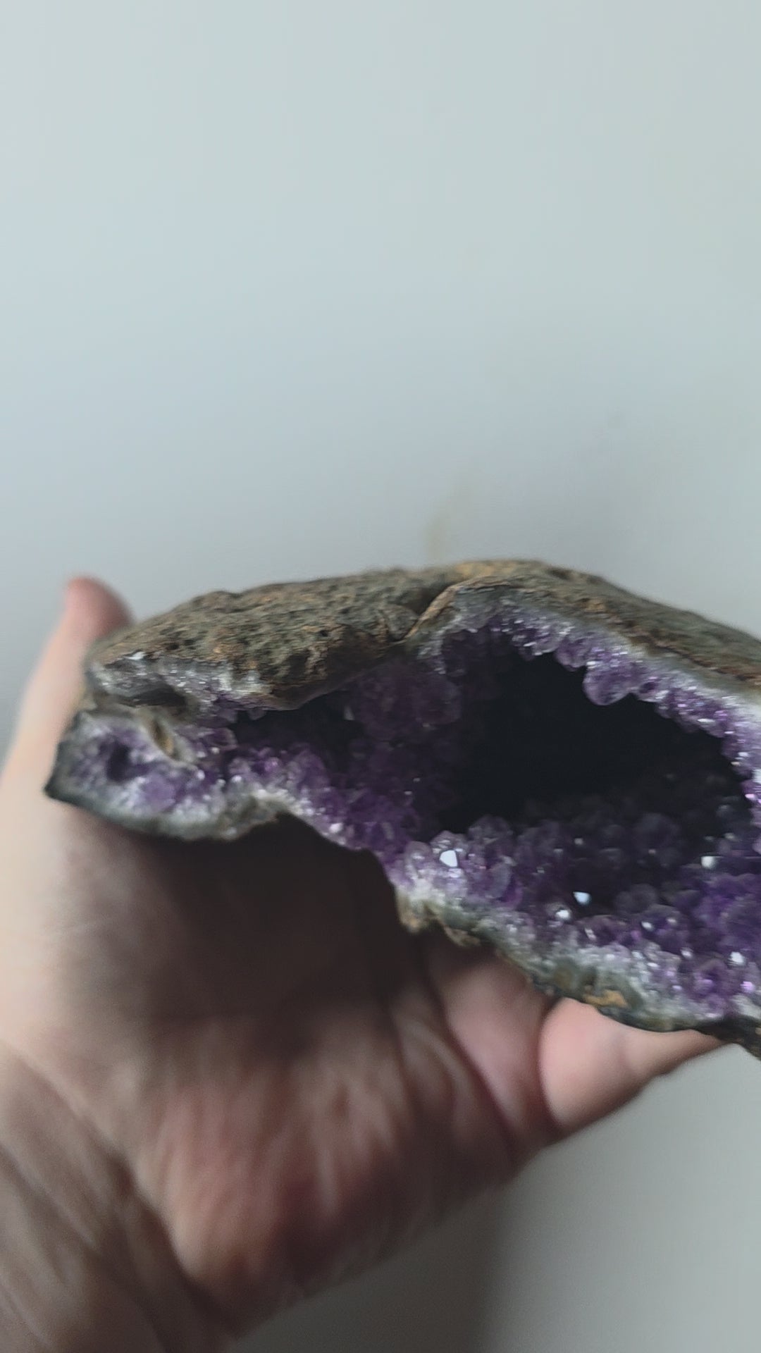 Natural Amethyst Geode Cave – Brazil | 1.2kg Deep Purple Statement Piece