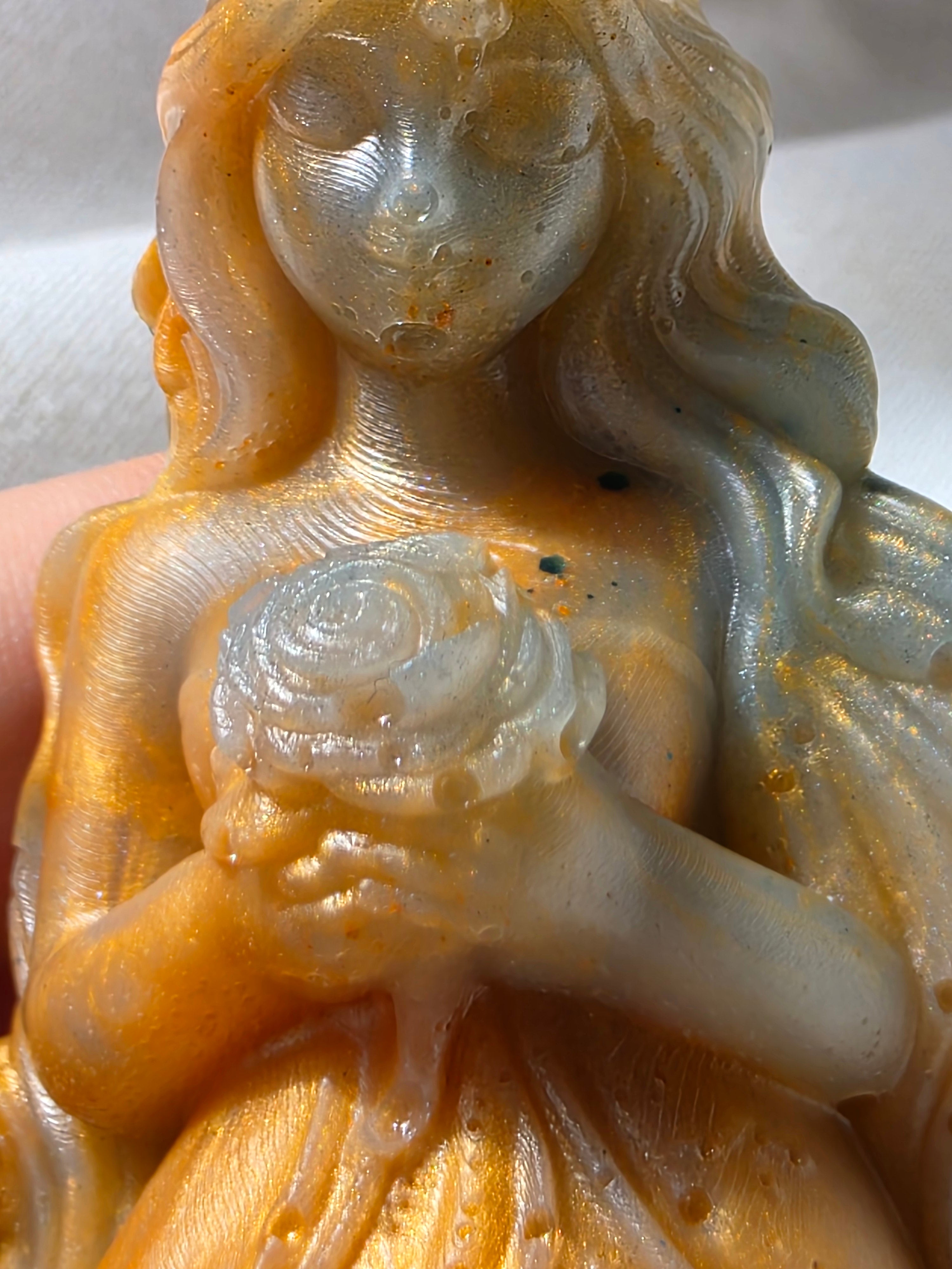 Rose Keeper (Imperfect) | Handmade Resin Goddess