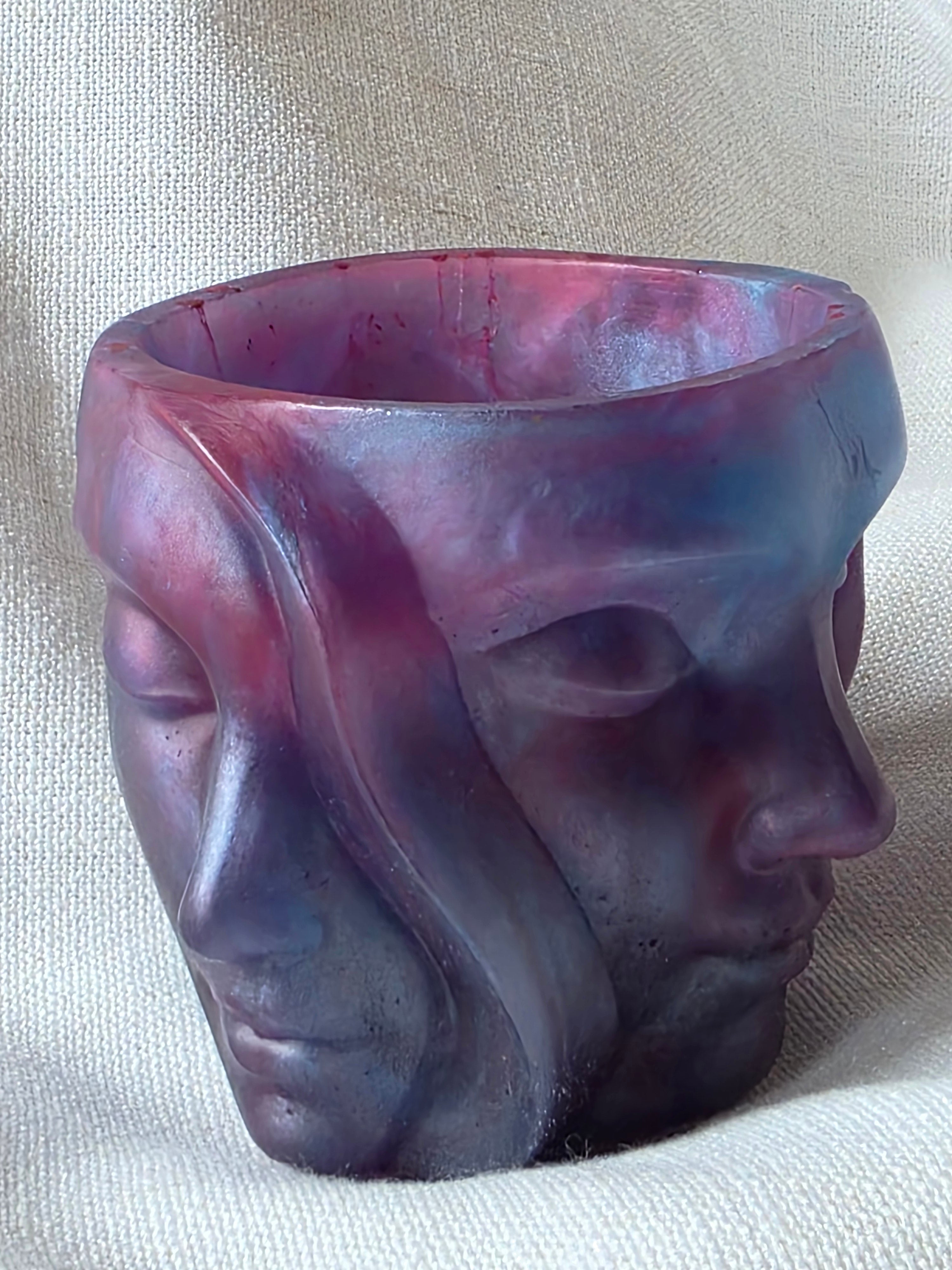 Duality Face Vessel | Mind & Self | Handmade Resin Spiritual Decor