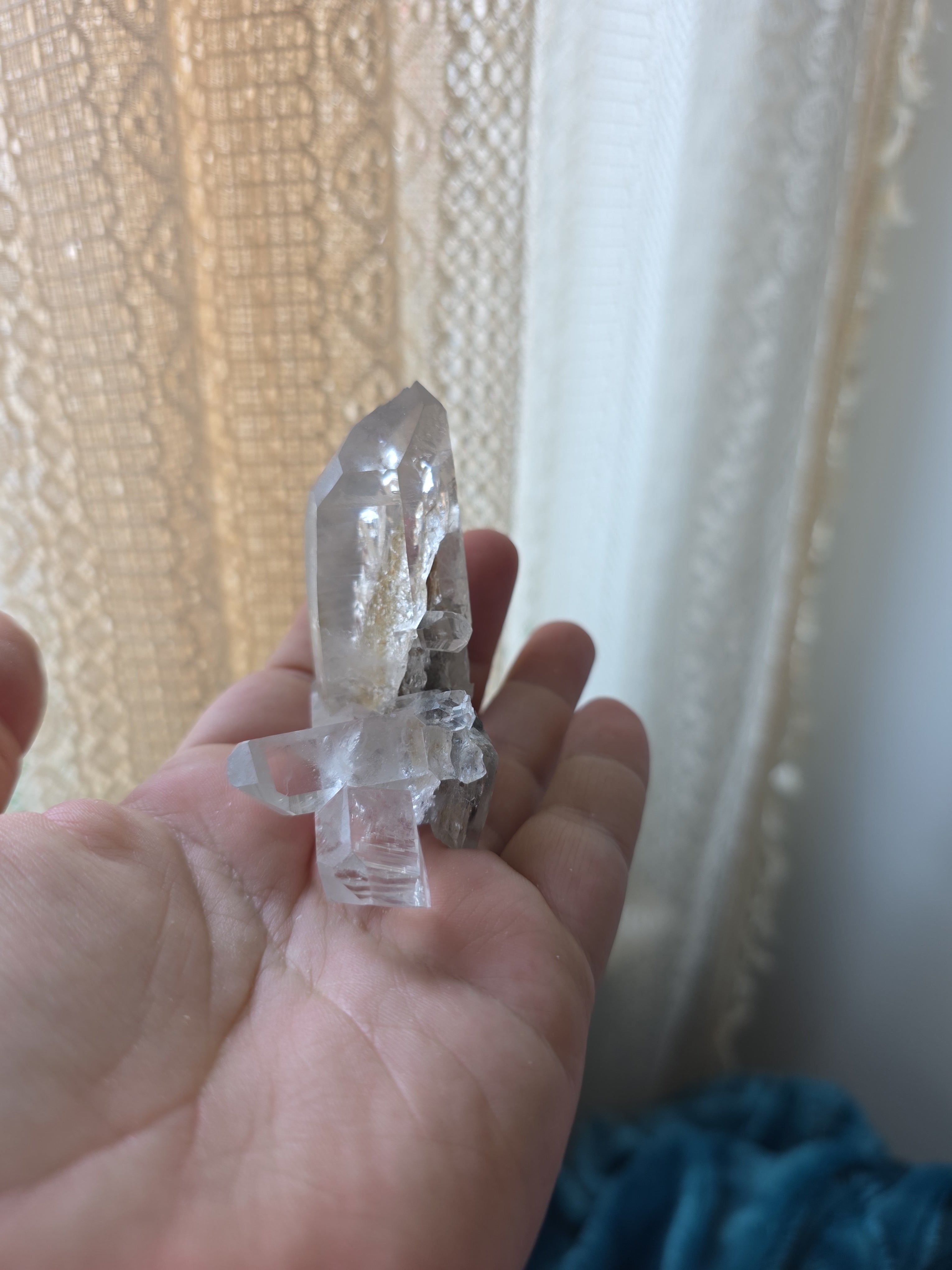 Clear Quartz Cluster with Companion Crystals