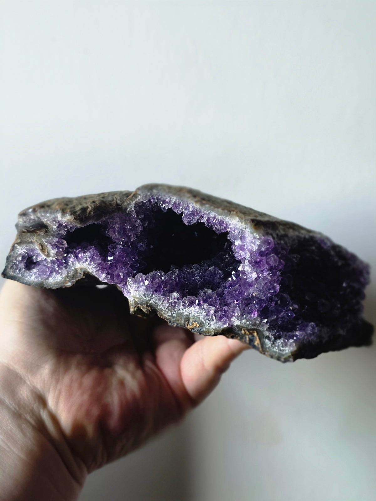 Natural Amethyst Geode Cave – Brazil | 1.2kg Deep Purple Statement Piece