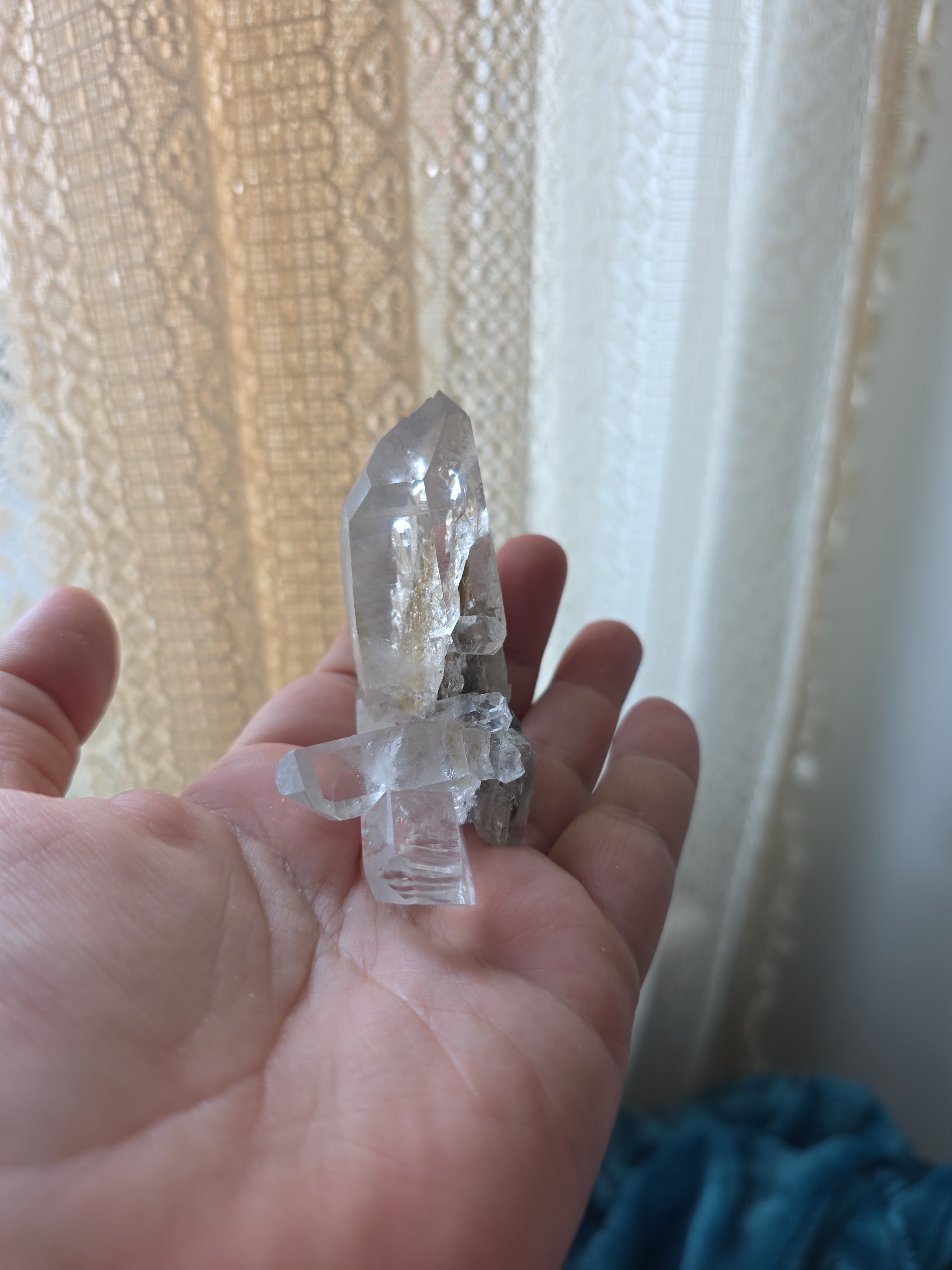 Clear Quartz Cluster with Companion Crystals