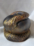 Serpent & Apple Statue | Handmade Resin Sculpture | Symbol of Transformation & Knowledge