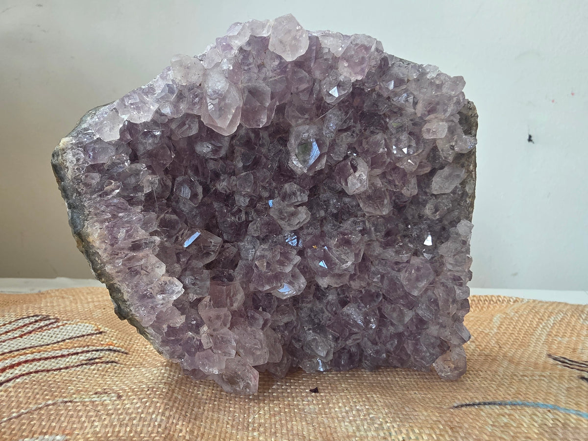 Natural Brazilian Amethyst Cluster | Druzy Crystal Geode Specimen
