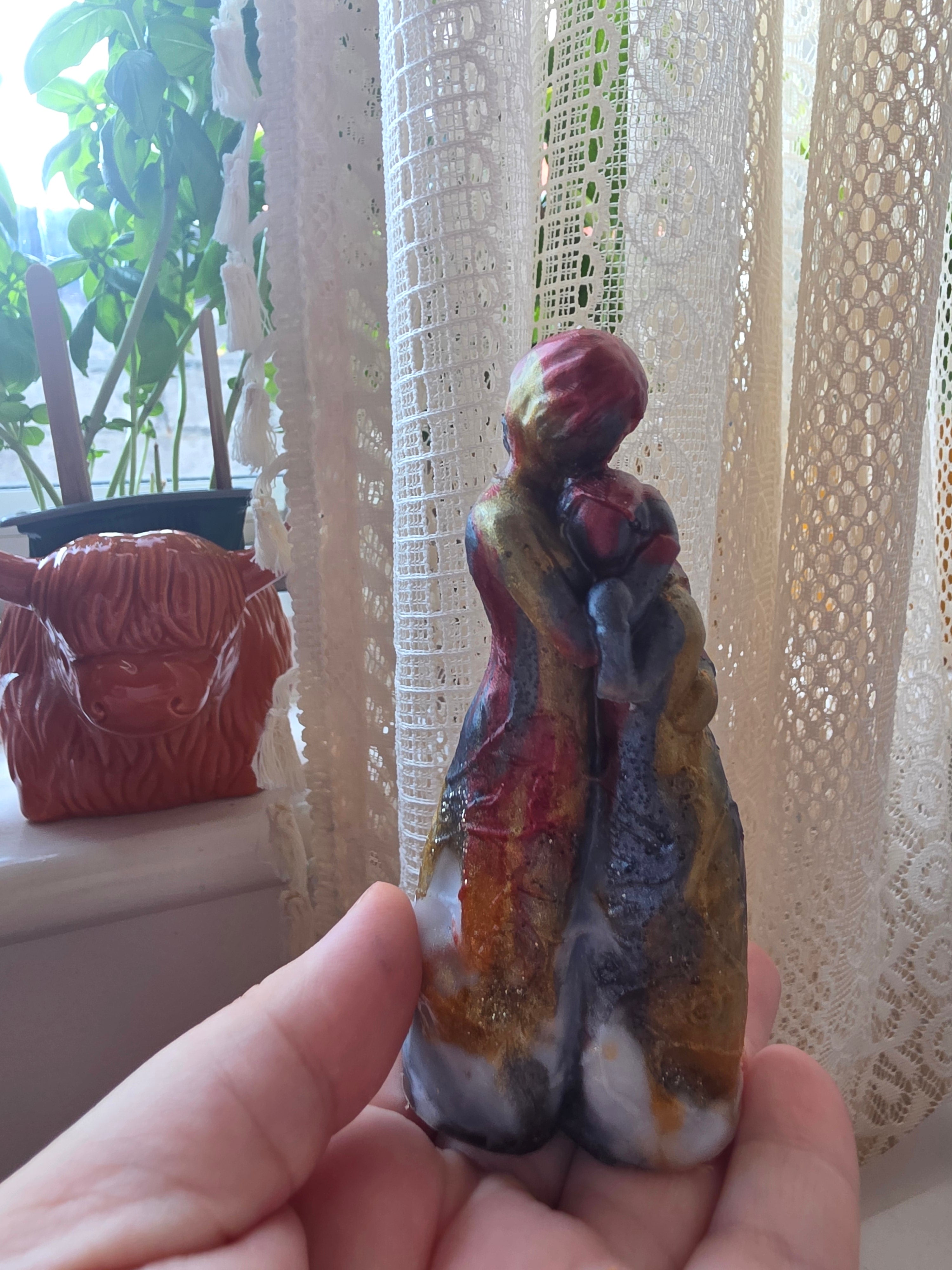 A Mother's Embrace | Handmade Resin Mother & Daughter Sculpture