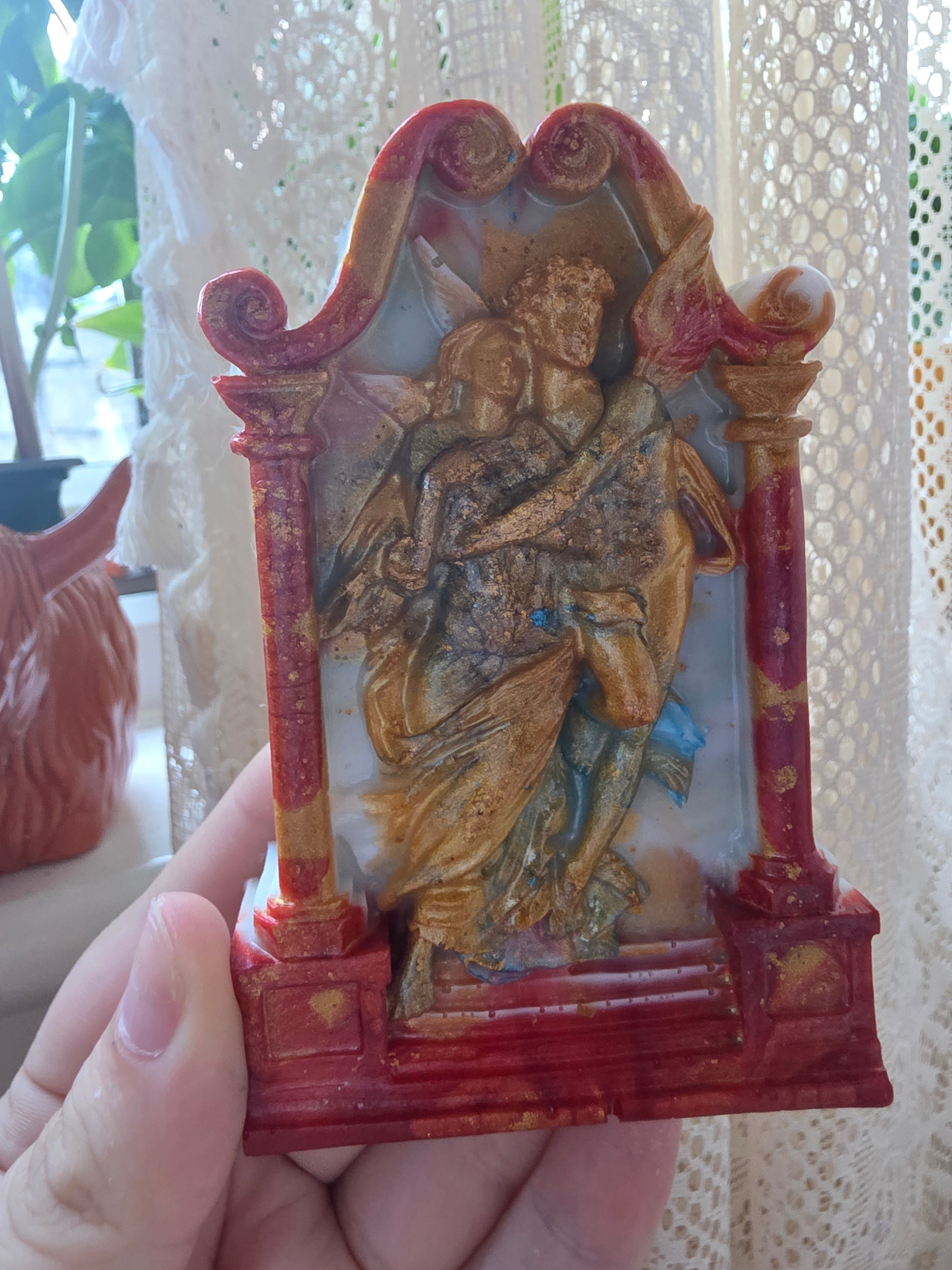 The Guardian Between Worlds | Handmade Resin Angel Sculpture