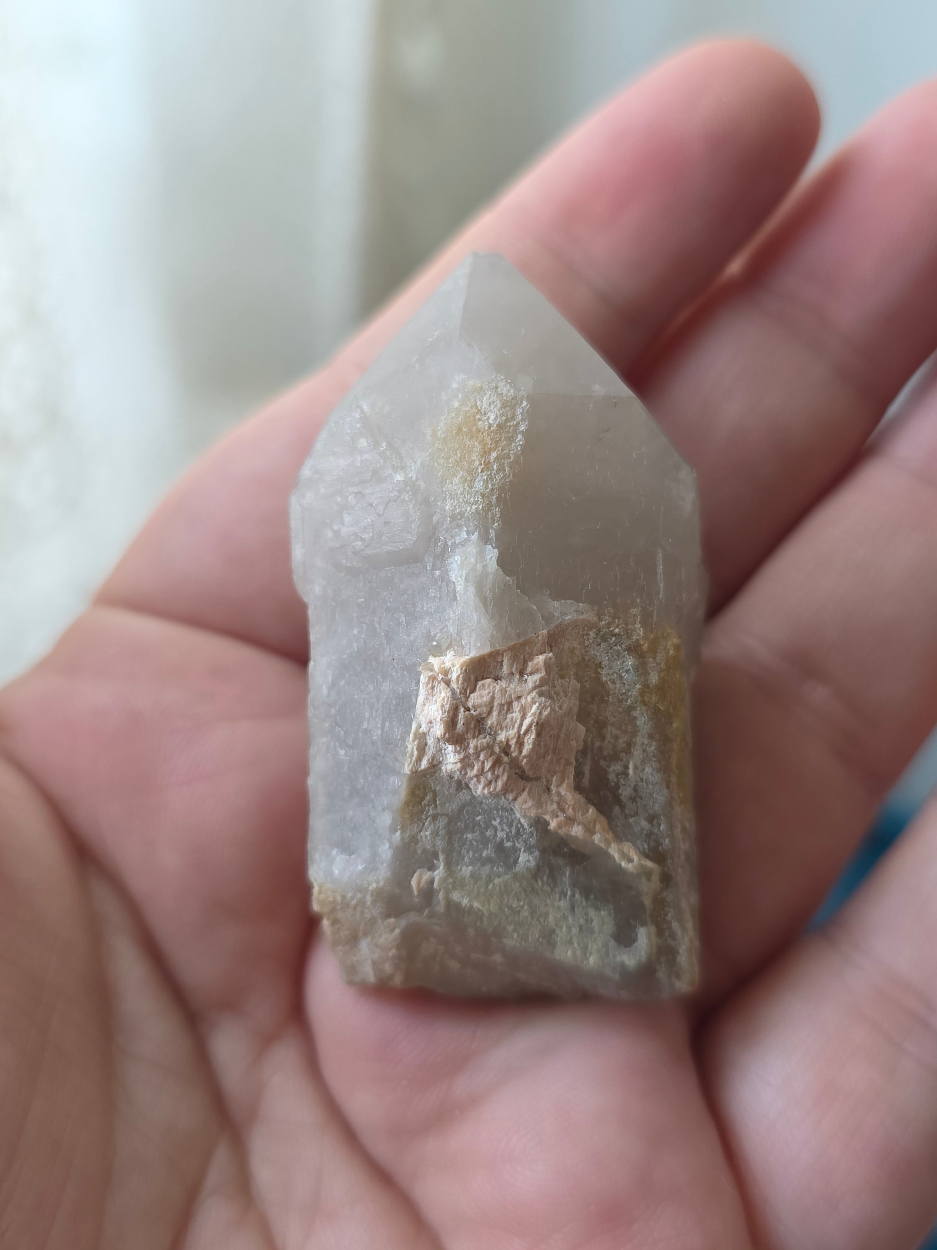 Raw Quartz Point with Feldspar Matrix
