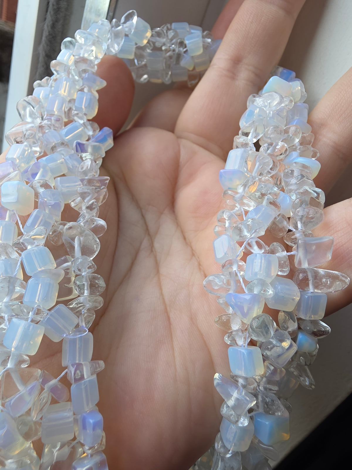 Handmade Clear Quartz & Opalite Multi-Strand Necklace | Ethereal Statement Jewellery