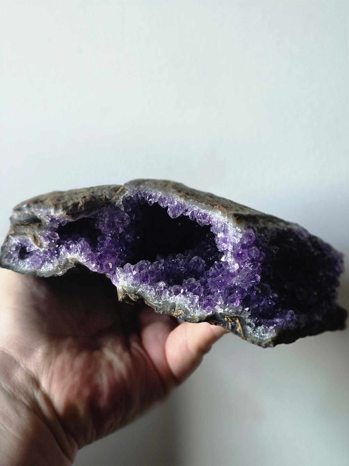Natural Amethyst Geode Cave – Brazil | 1.2kg Deep Purple Statement Piece