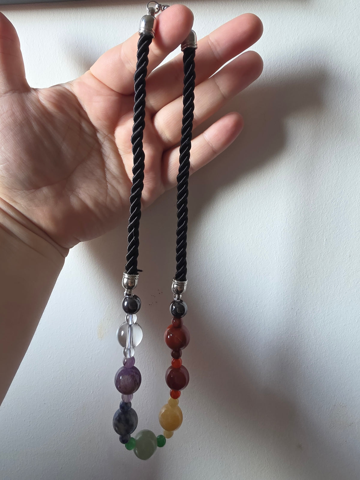 Seven Chakra Natural Crystal Necklace | Spiritual Balance & Alignment