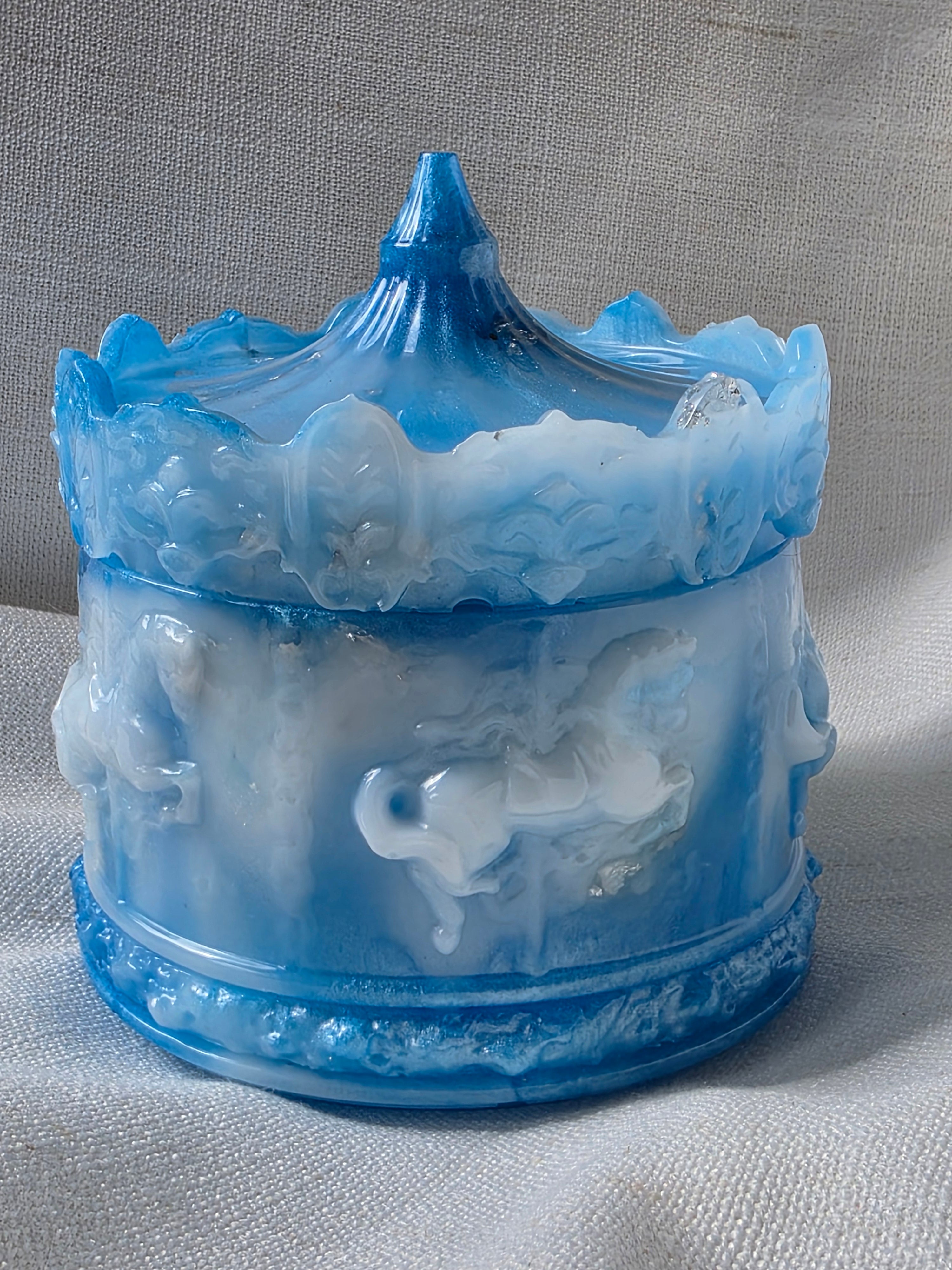 Frozen Ocean Carousel Trinket Box | Handmade Resin Keepsake | Jewellery & Crystal Holder