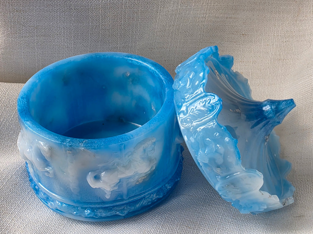Frozen Ocean Carousel Trinket Box | Handmade Resin Keepsake | Jewellery & Crystal Holder