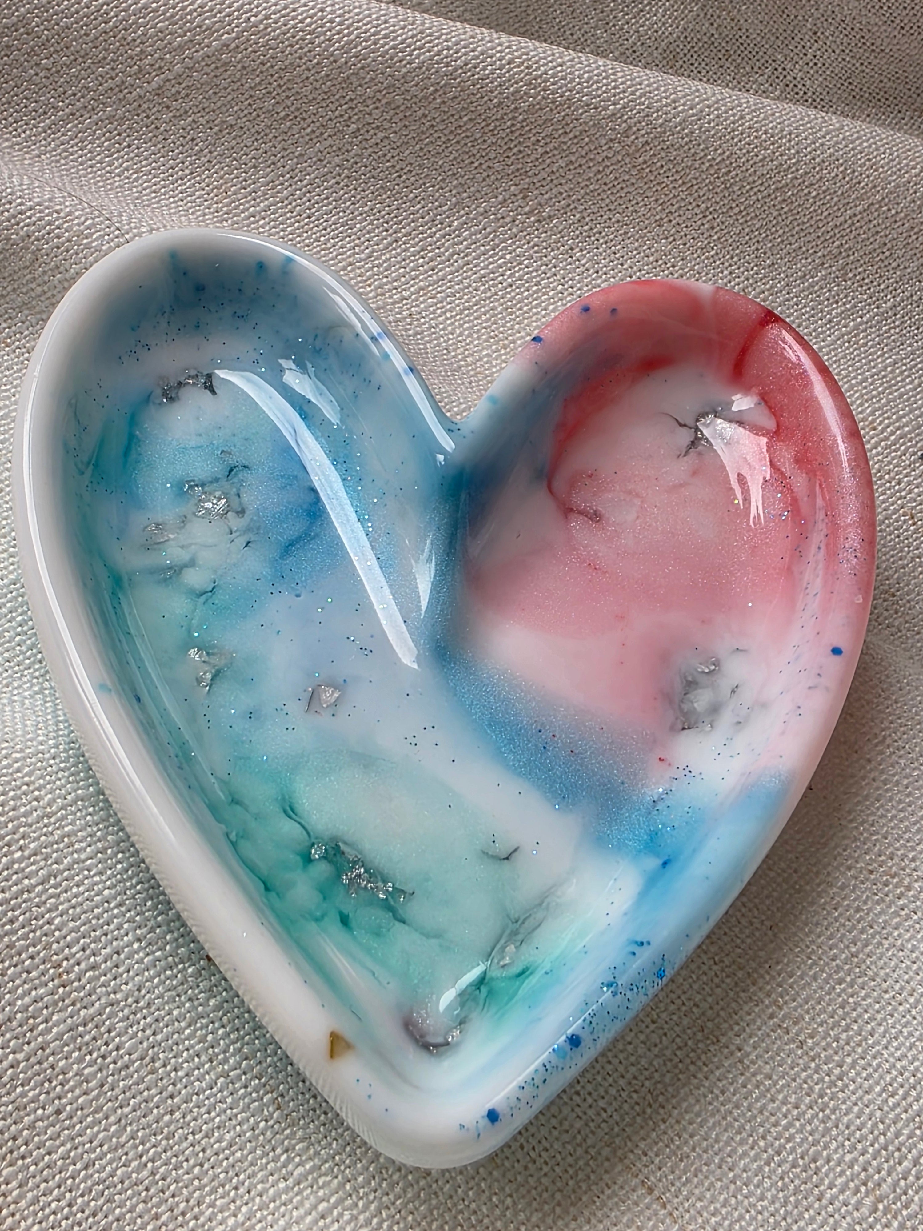 Mini Heart Trinket Dish — Handmade Resin
