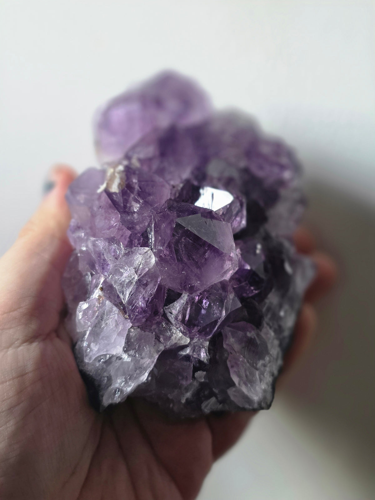 Natural Amethyst Crystal Cluster – Brazil | 530g Large Points
