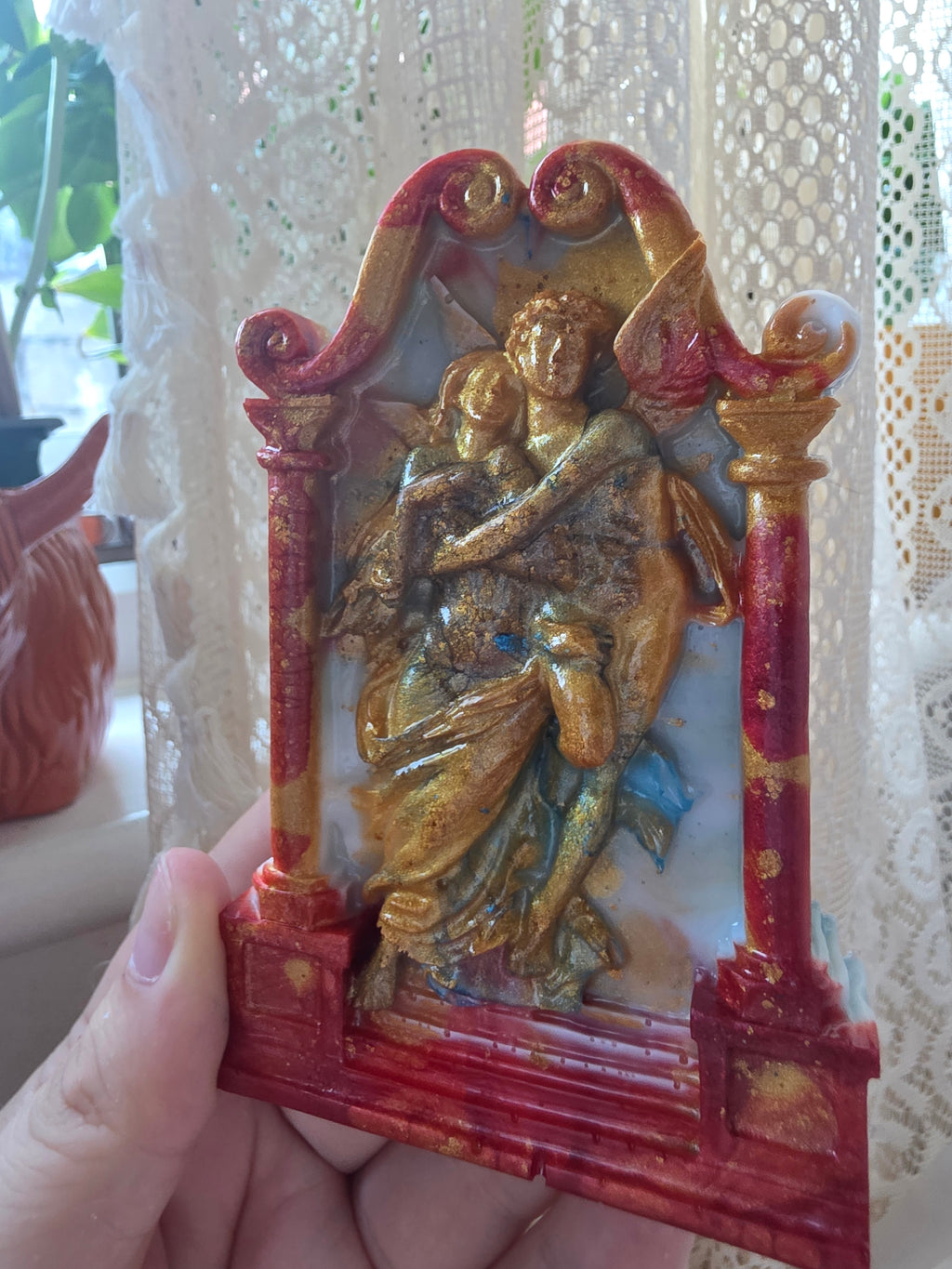 The Guardian Between Worlds | Handmade Resin Angel Sculpture