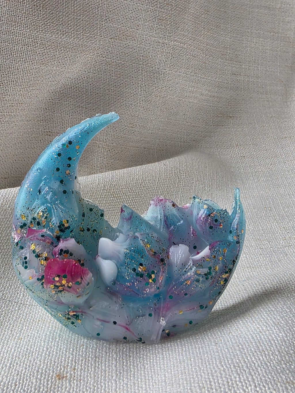 Mini Moon Garden — Handmade Resin Piece