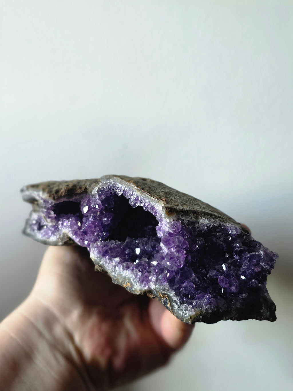 Natural Amethyst Geode Cave – Brazil | 1.2kg Deep Purple Statement Piece