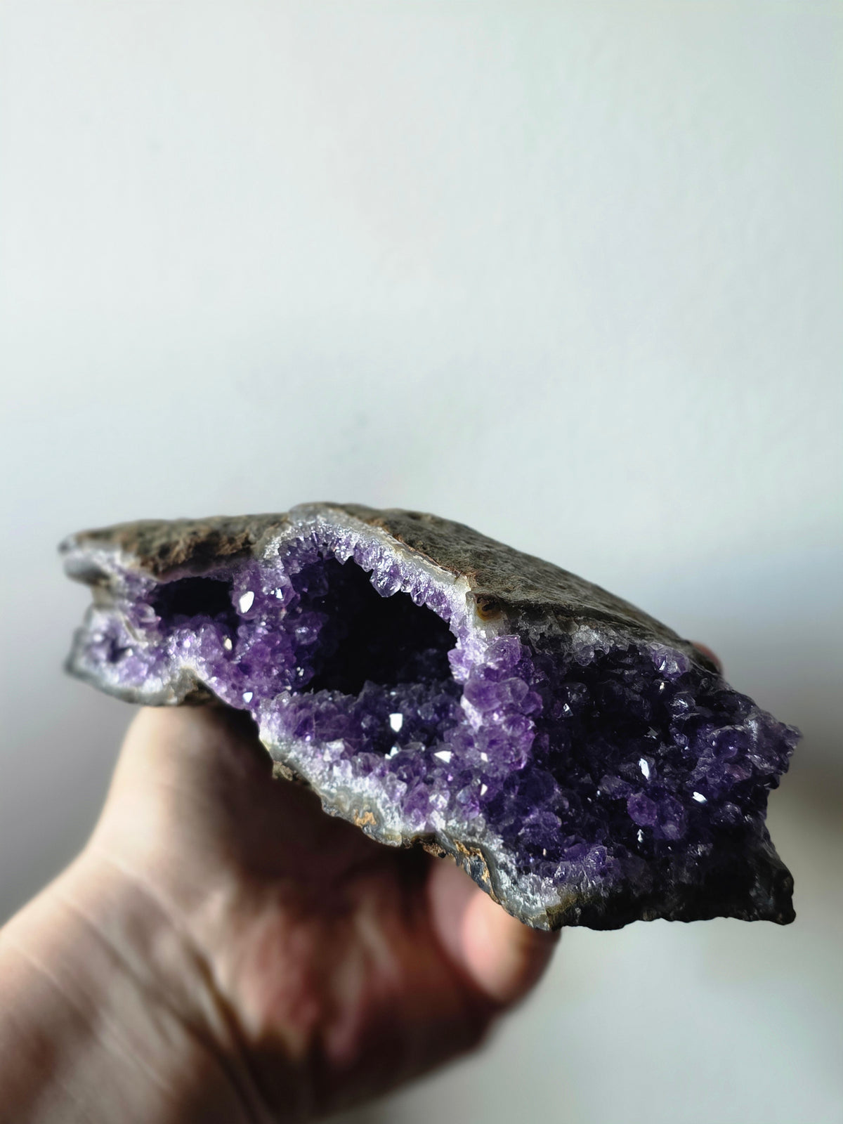 Natural Amethyst Geode Cave – Brazil | 1.2kg Deep Purple Statement Piece