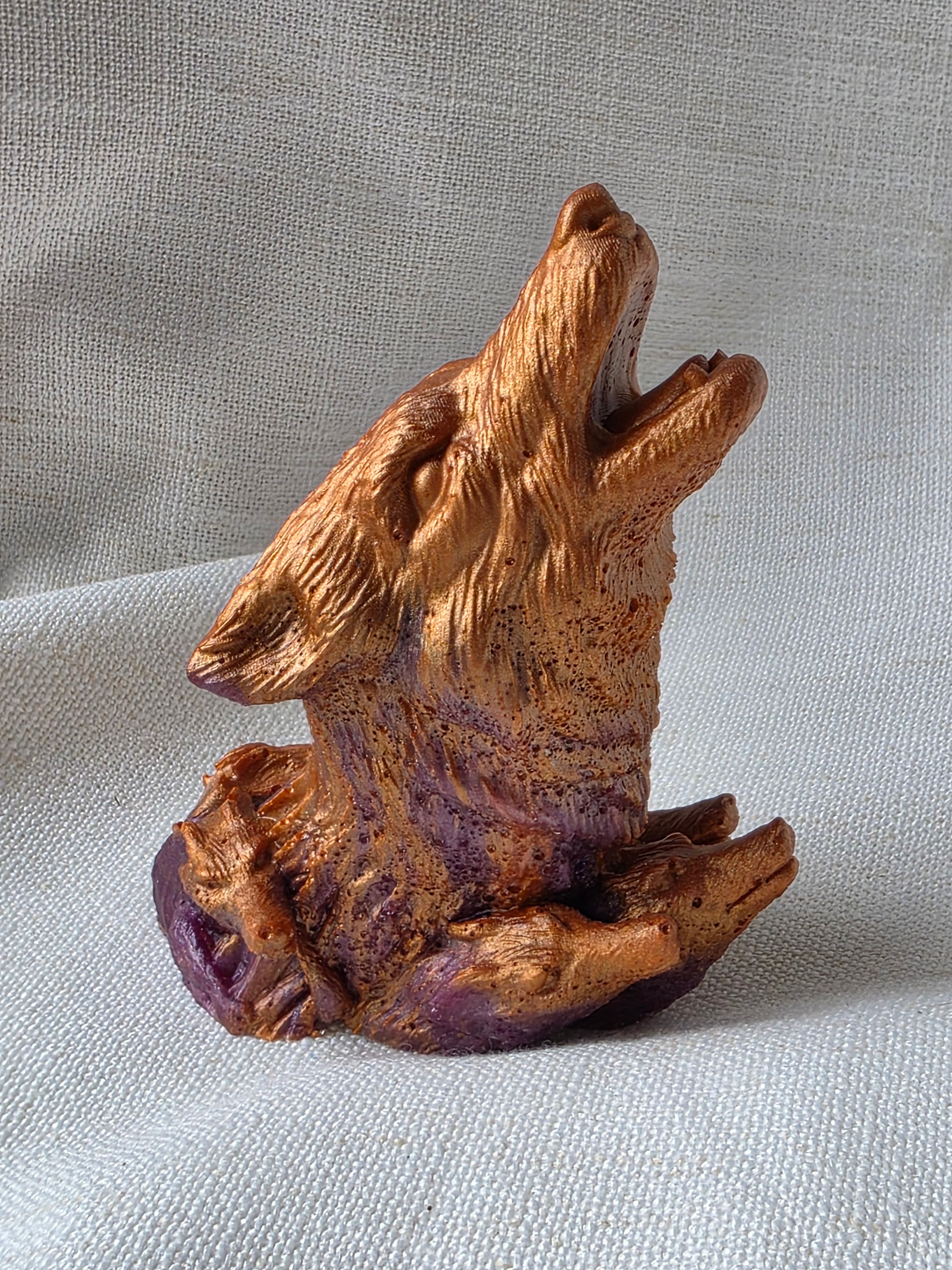 Howling Wolf — Handmade Resin Sculpture