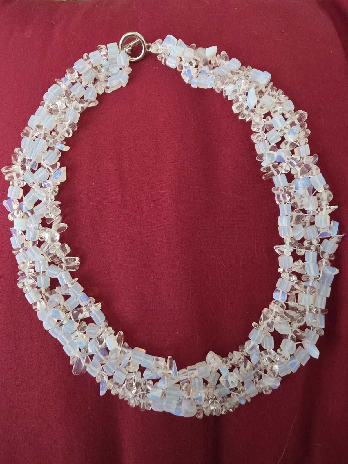 Handmade Clear Quartz & Opalite Multi-Strand Necklace | Ethereal Statement Jewellery