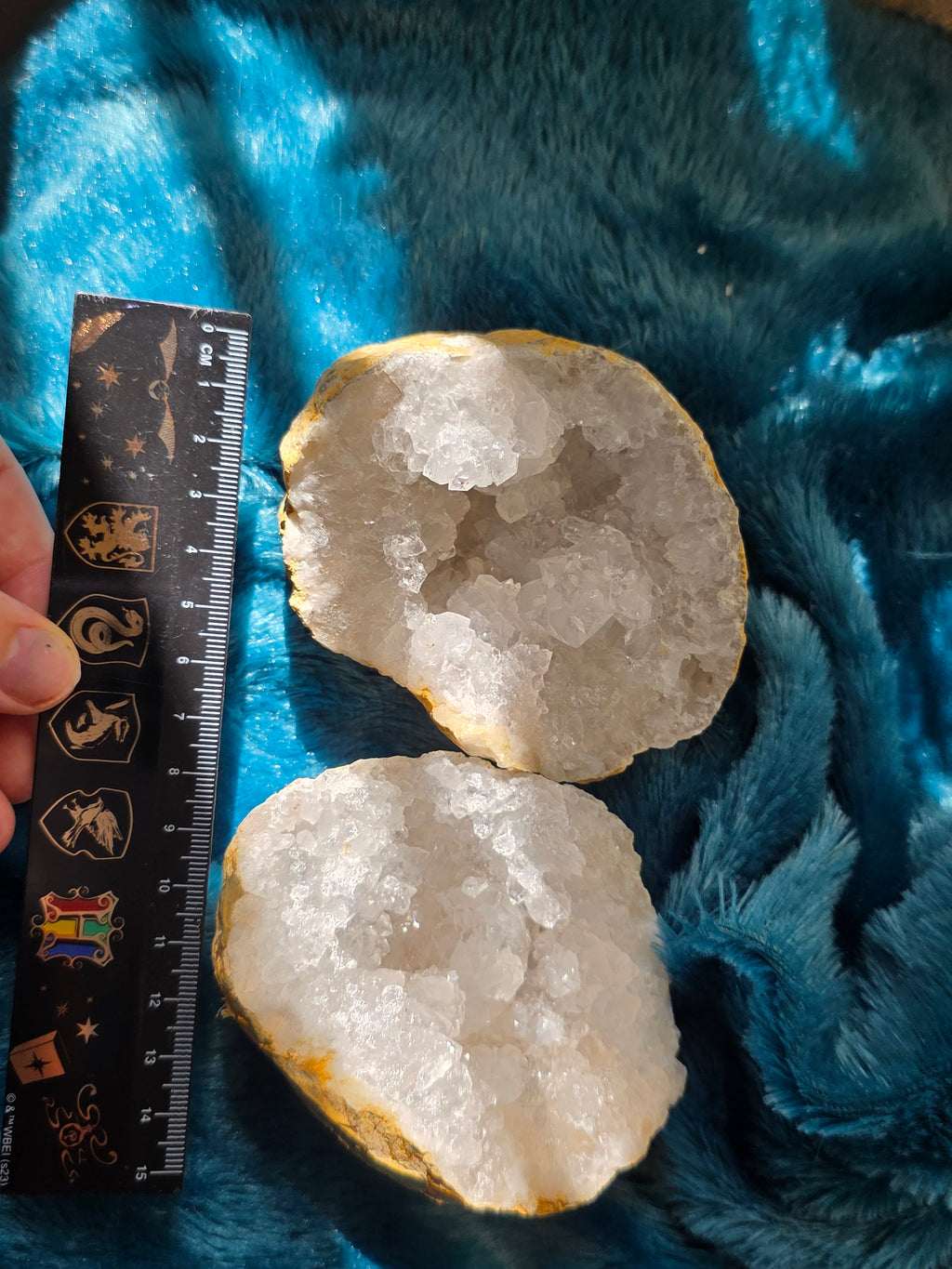 White Quartz Geode Pair