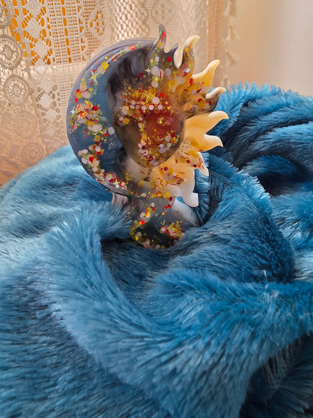Sun & Moon Solstice Guardian - handmade resin statue