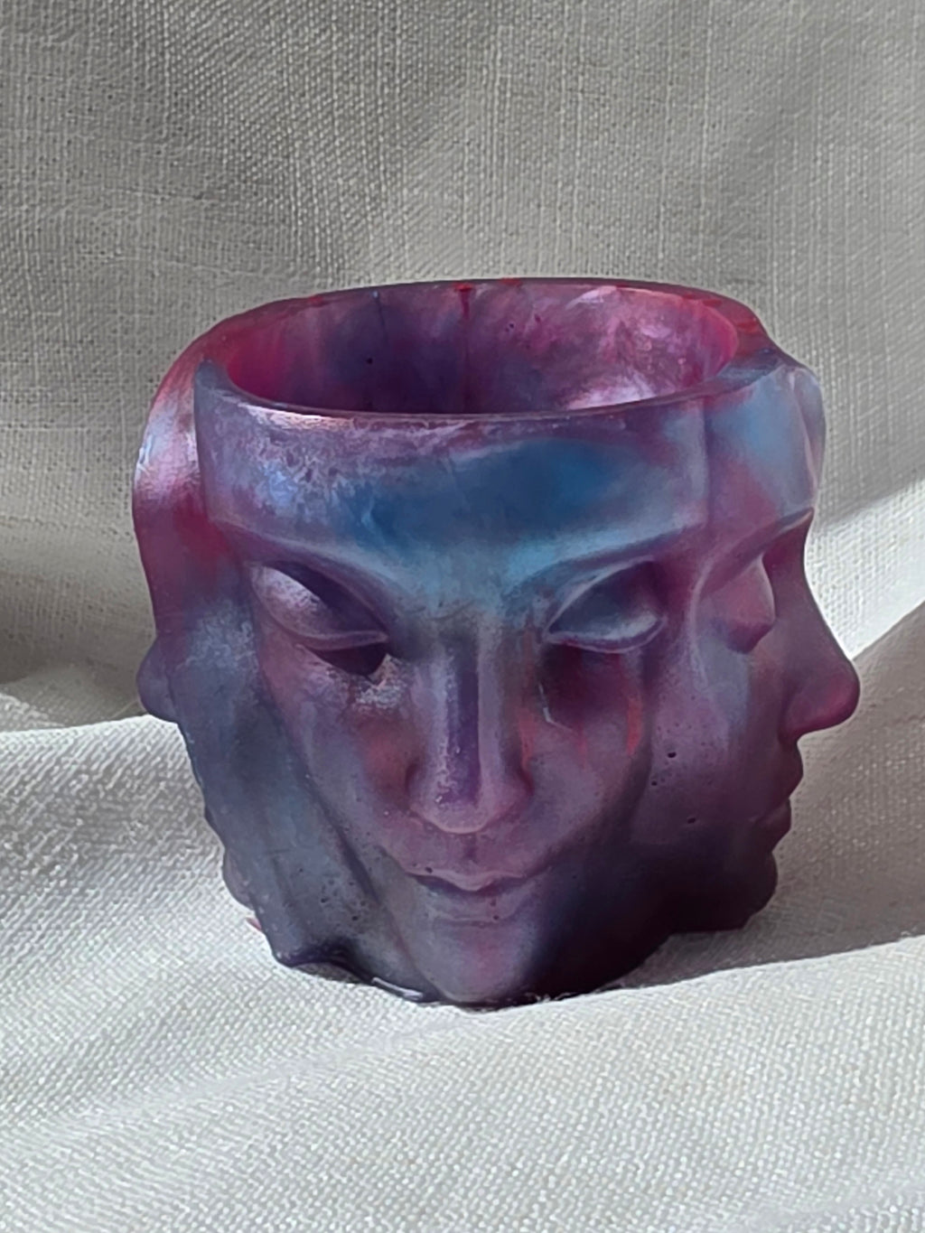Duality Face Vessel | Mind & Self | Handmade Resin Spiritual Decor
