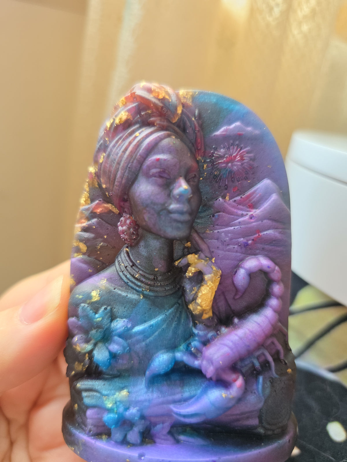 Scorpio Zodiac Woman Sculpture – Handmade Resin Astrology Décor