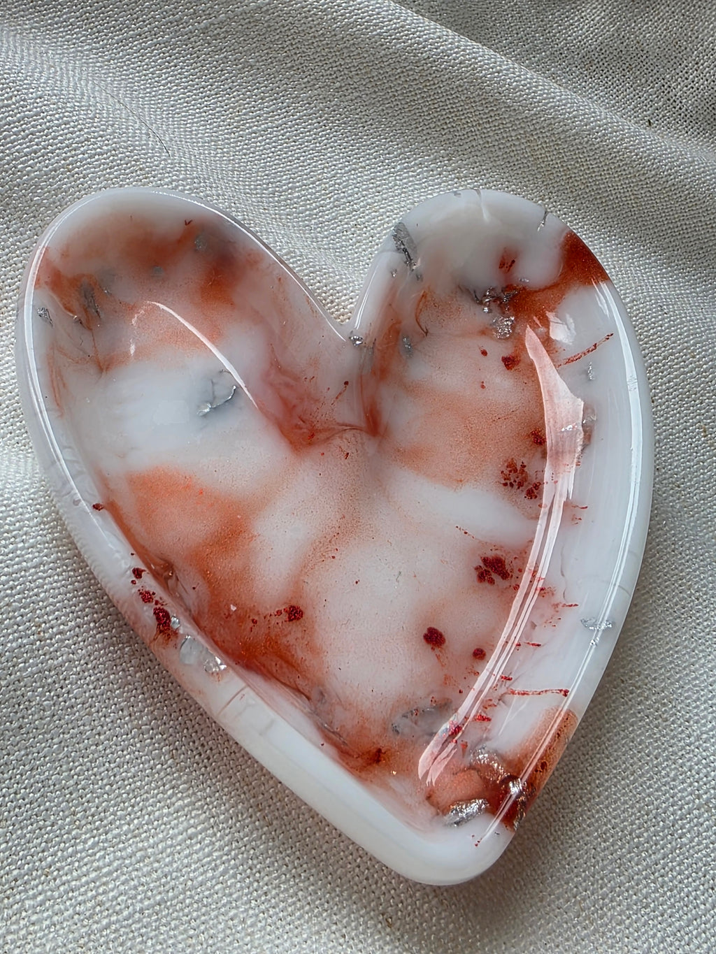 Mini Heart Trinket Dish — Handmade Resin