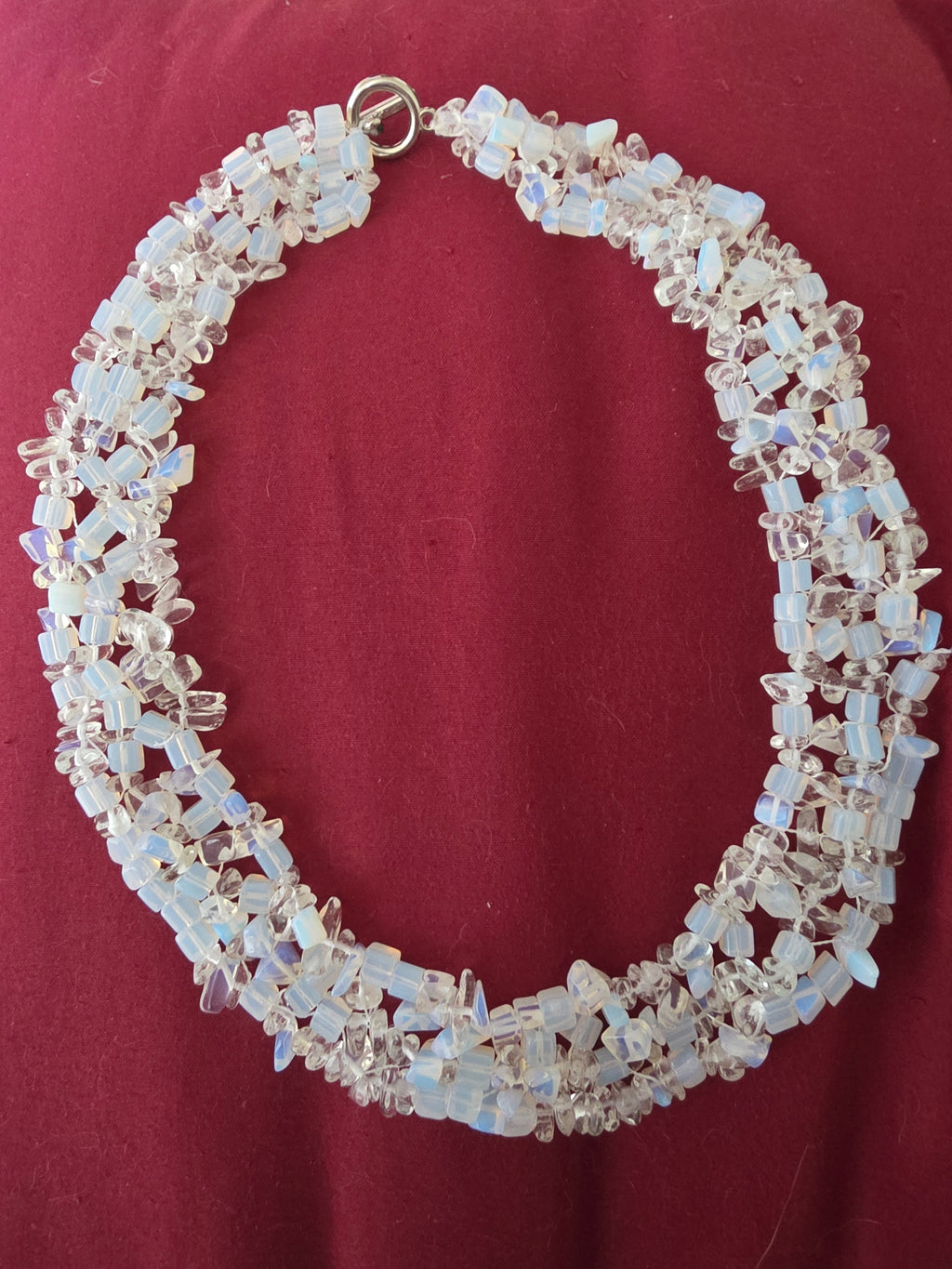 Handmade Clear Quartz & Opalite Multi-Strand Necklace | Ethereal Statement Jewellery