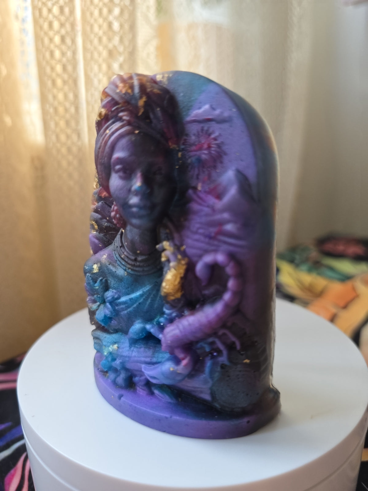 Scorpio Zodiac Woman Sculpture – Handmade Resin Astrology Décor