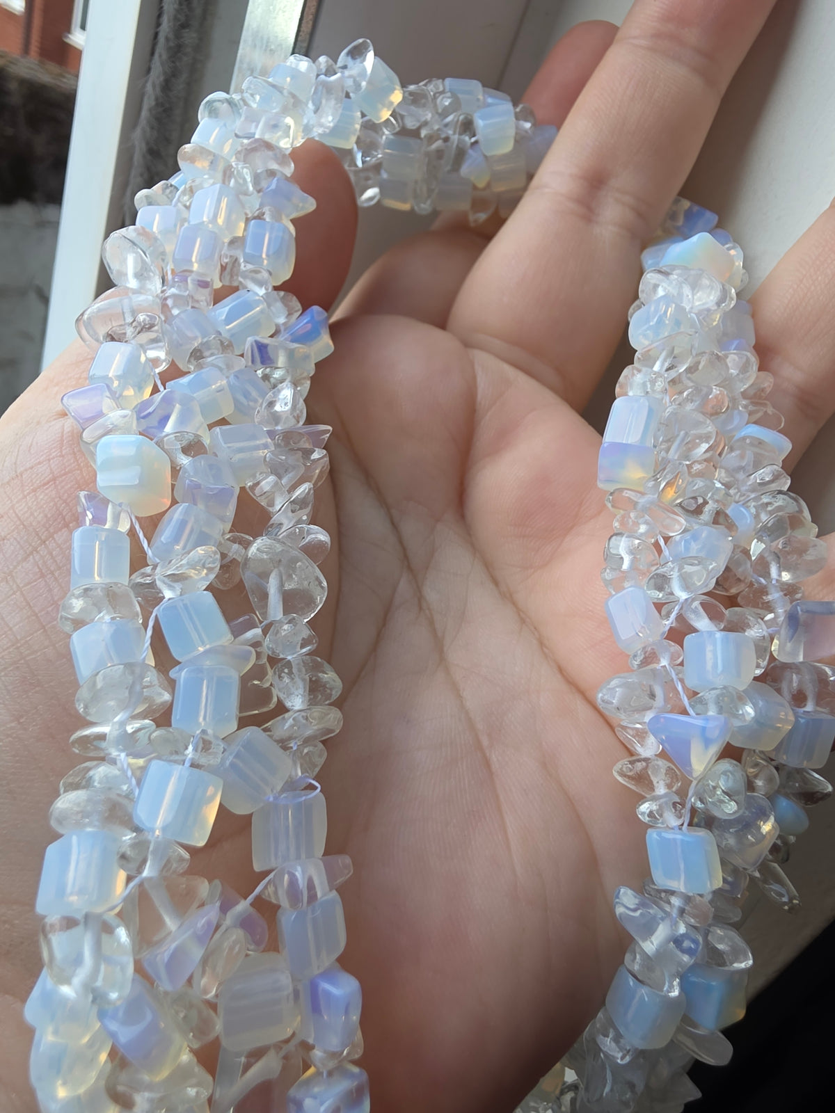 Handmade Clear Quartz & Opalite Multi-Strand Necklace | Ethereal Statement Jewellery