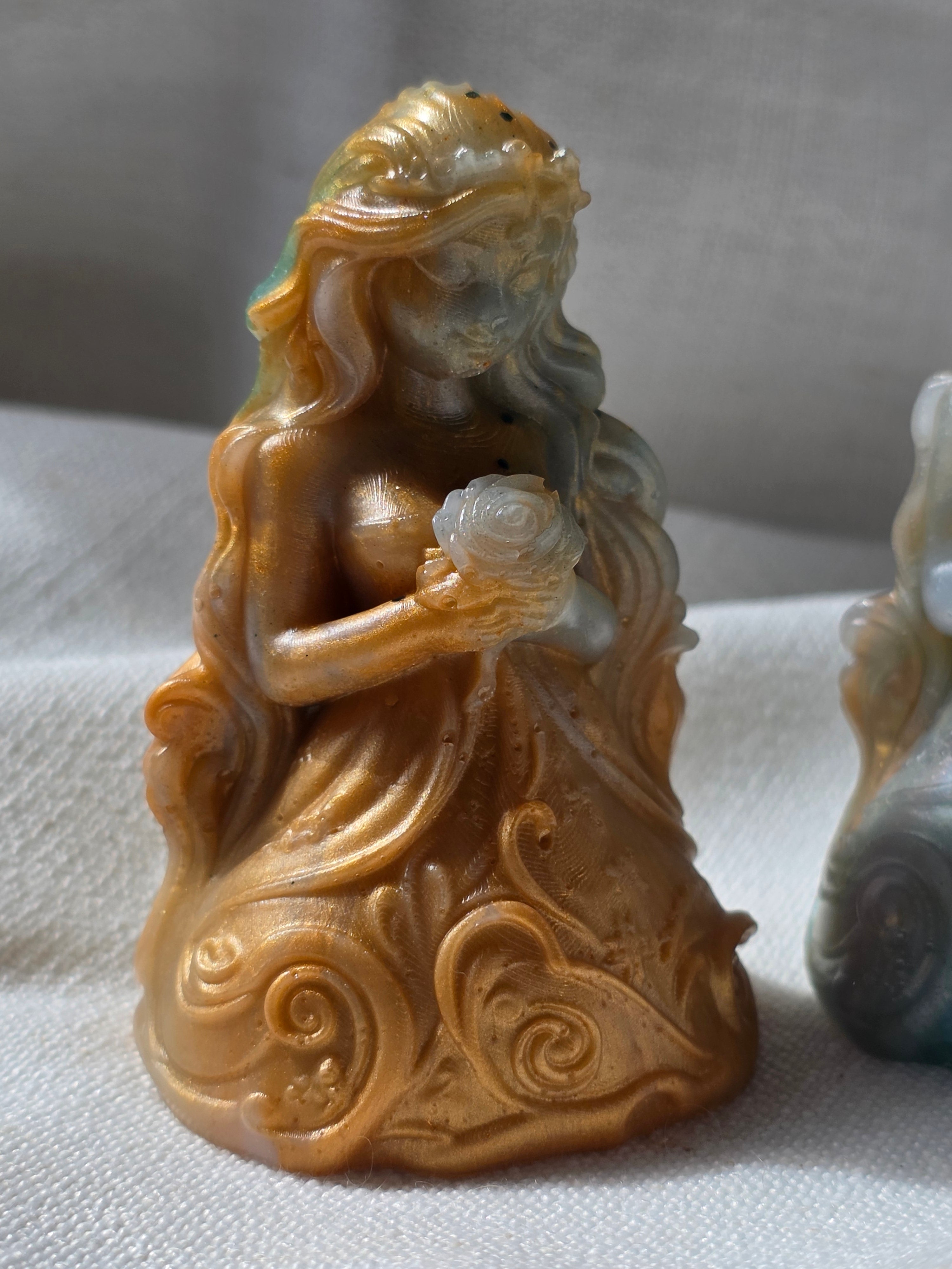 Rose Keeper (Imperfect) | Handmade Resin Goddess