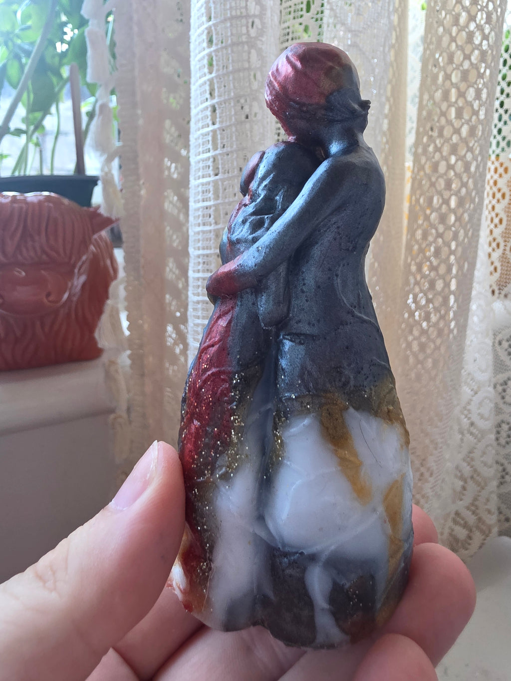 A Mother's Embrace | Handmade Resin Mother & Daughter Sculpture