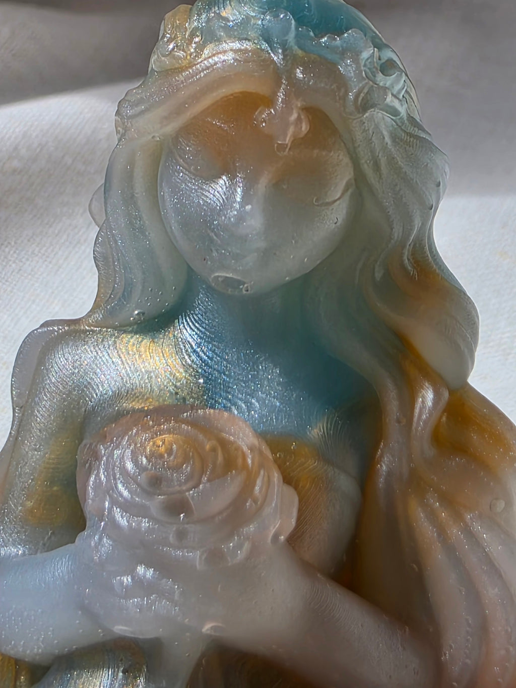 Rose Keeper (Imperfect) | Handmade Resin Goddess