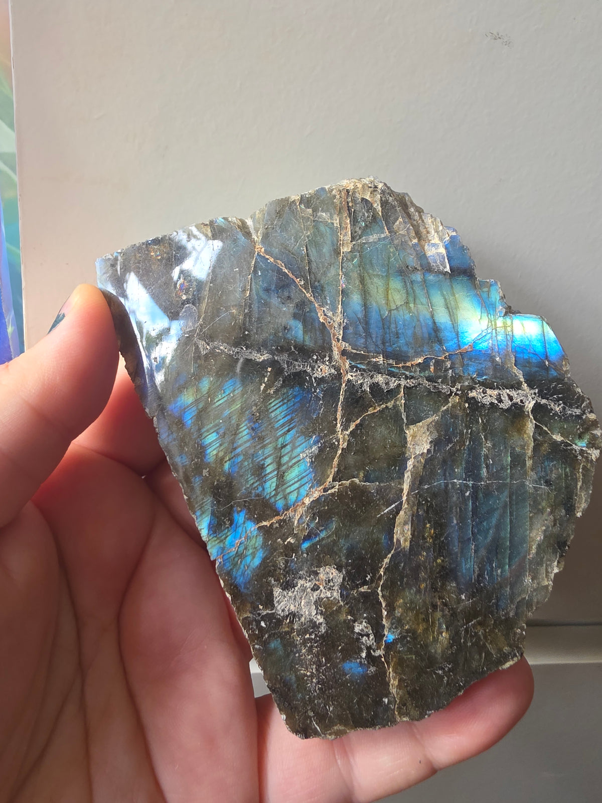Natural Labradorite Freeform | Blue Green Flash Polished Crystal