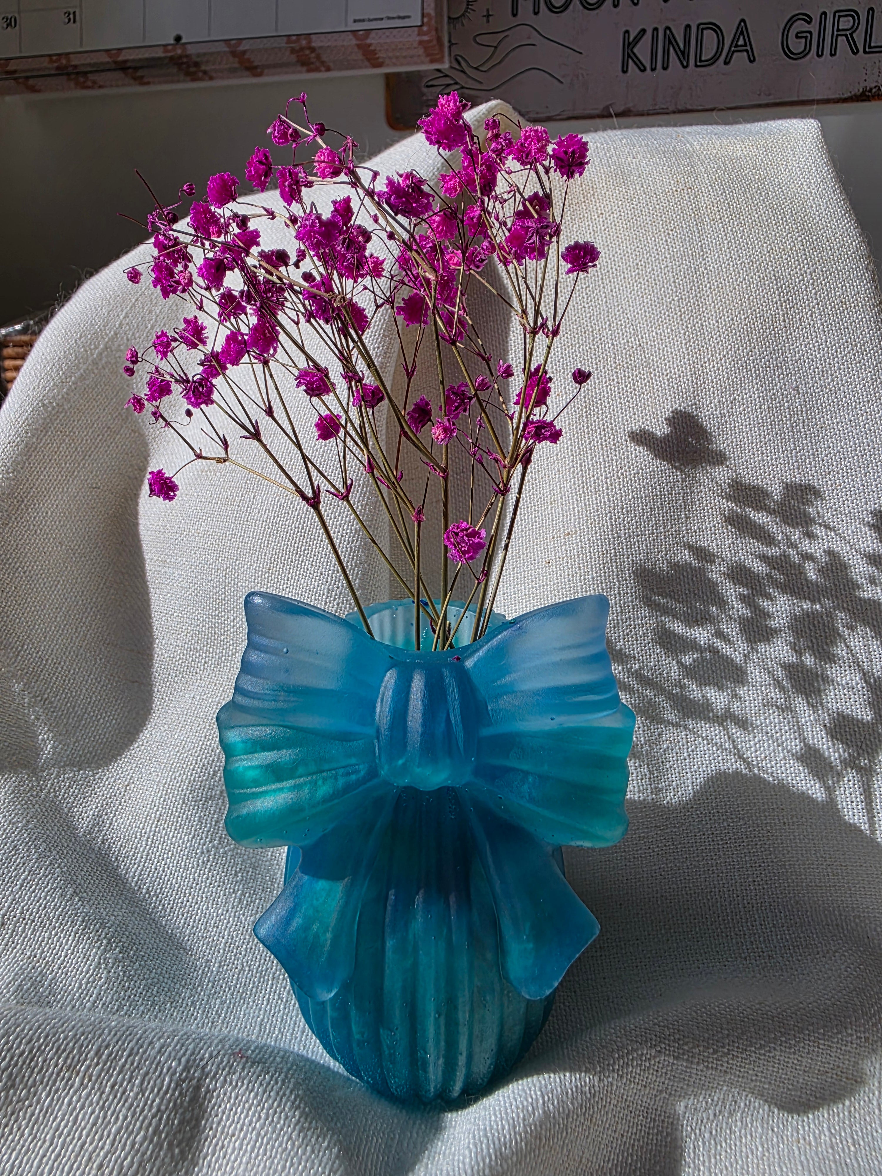 Ribbon Vase | Decorative Bow Vase (Handmade Resin)