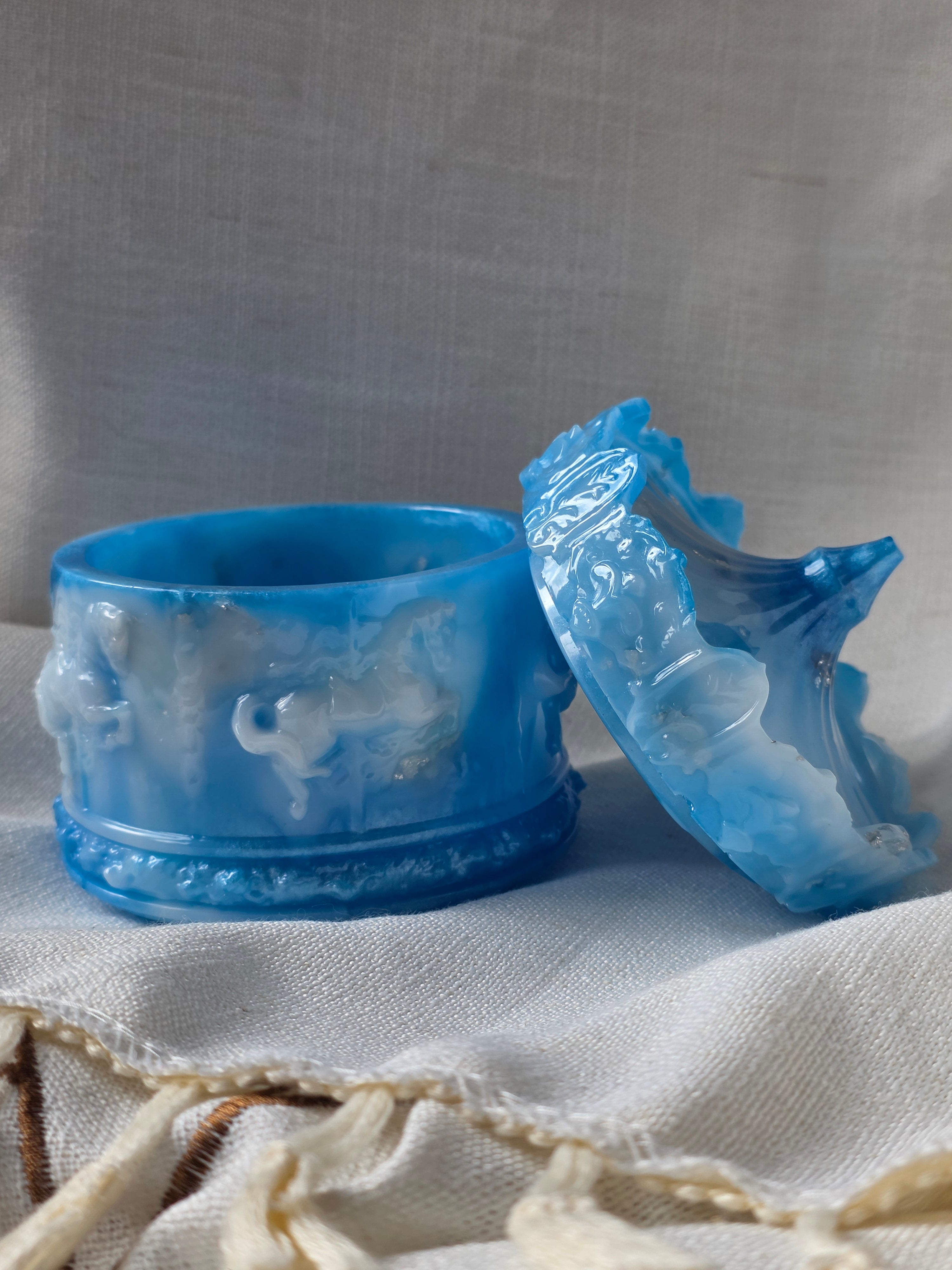 Frozen Ocean Carousel Trinket Box | Handmade Resin Keepsake | Jewellery & Crystal Holder