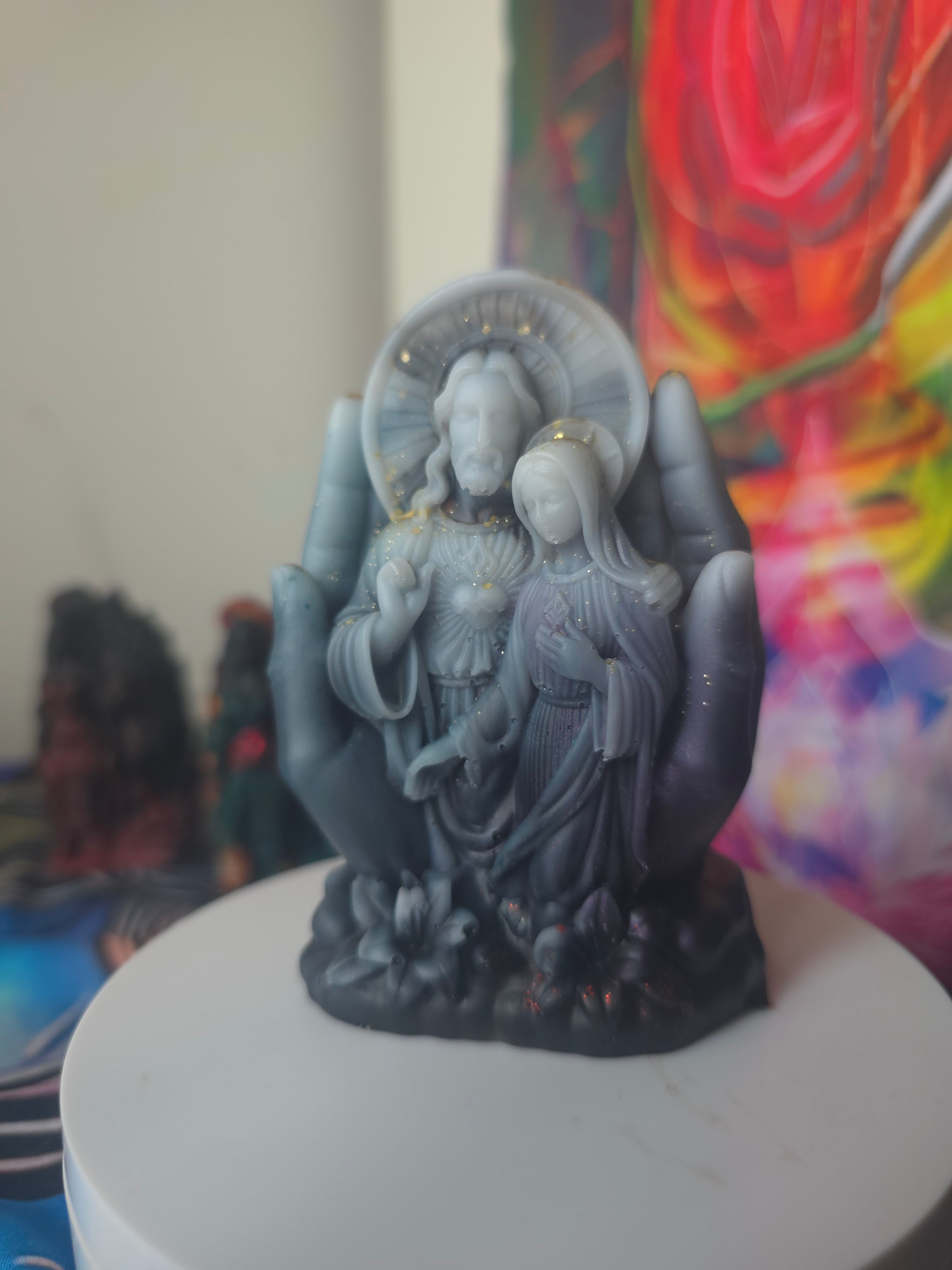 Jesus & Mary Magdalene Sacred Union – Handmade Resin Spiritual Statue