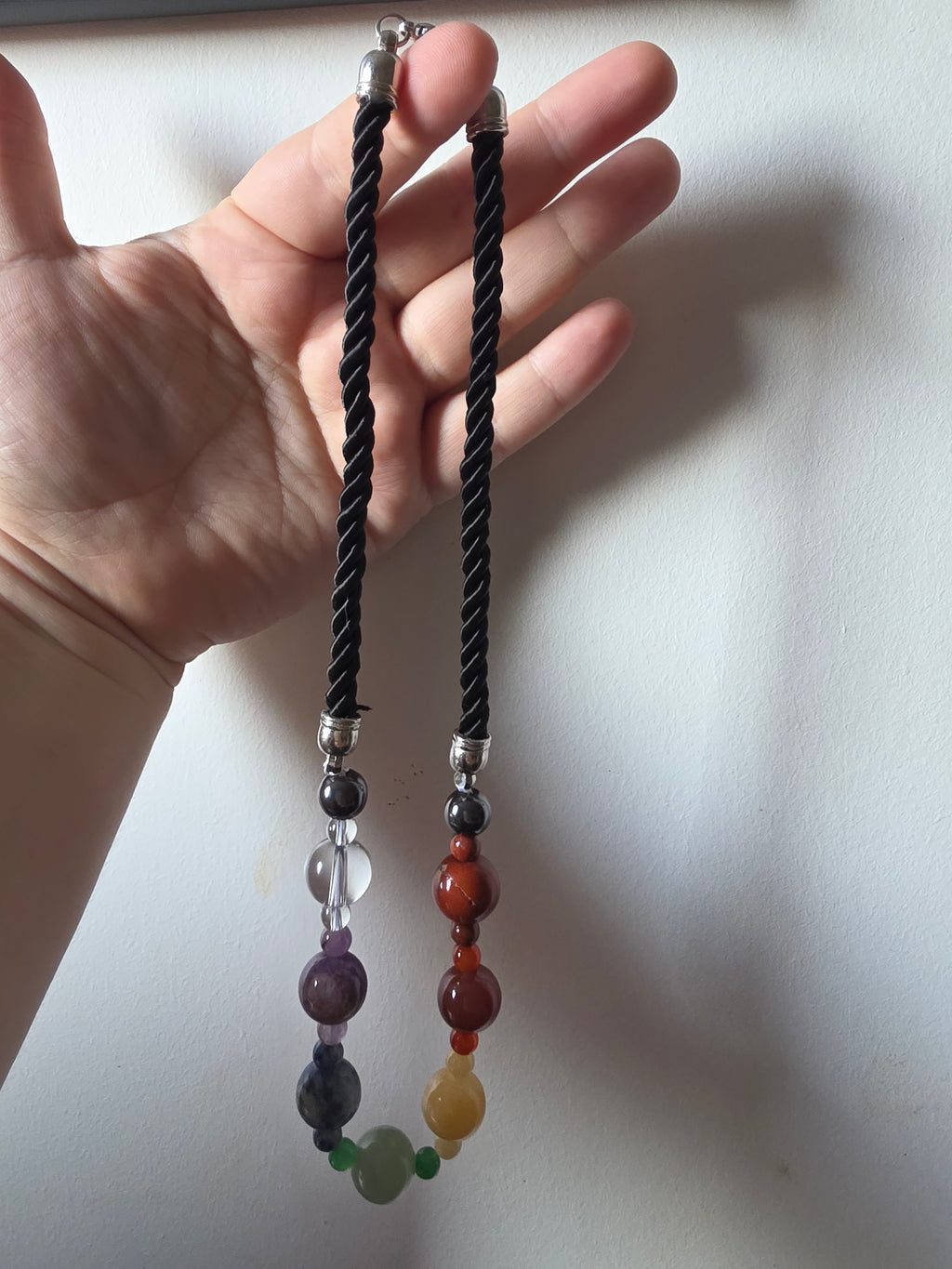 Seven Chakra Natural Crystal Necklace | Spiritual Balance & Alignment