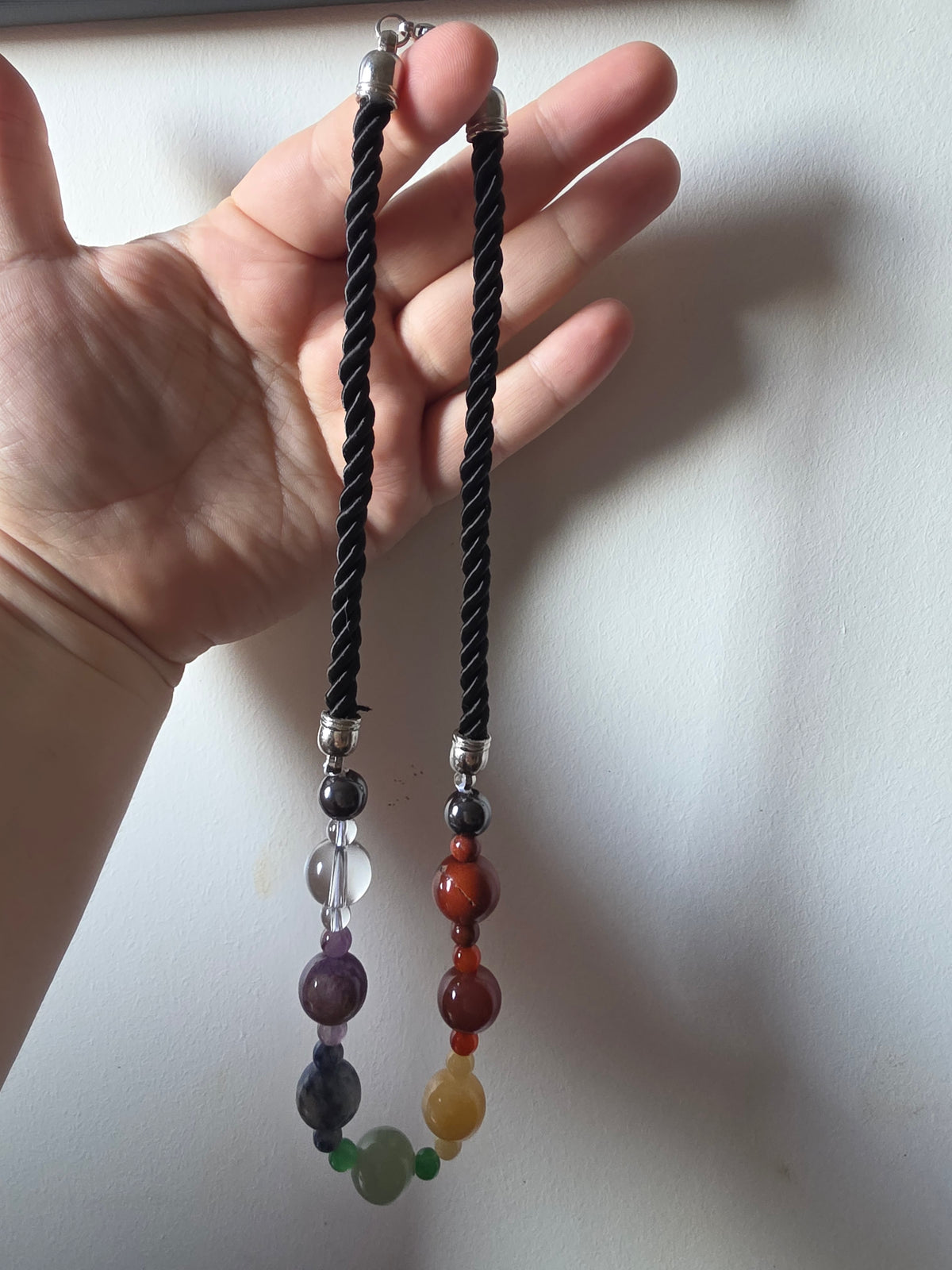 Seven Chakra Natural Crystal Necklace | Spiritual Balance & Alignment