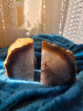 Blue Agate Geode Bookends