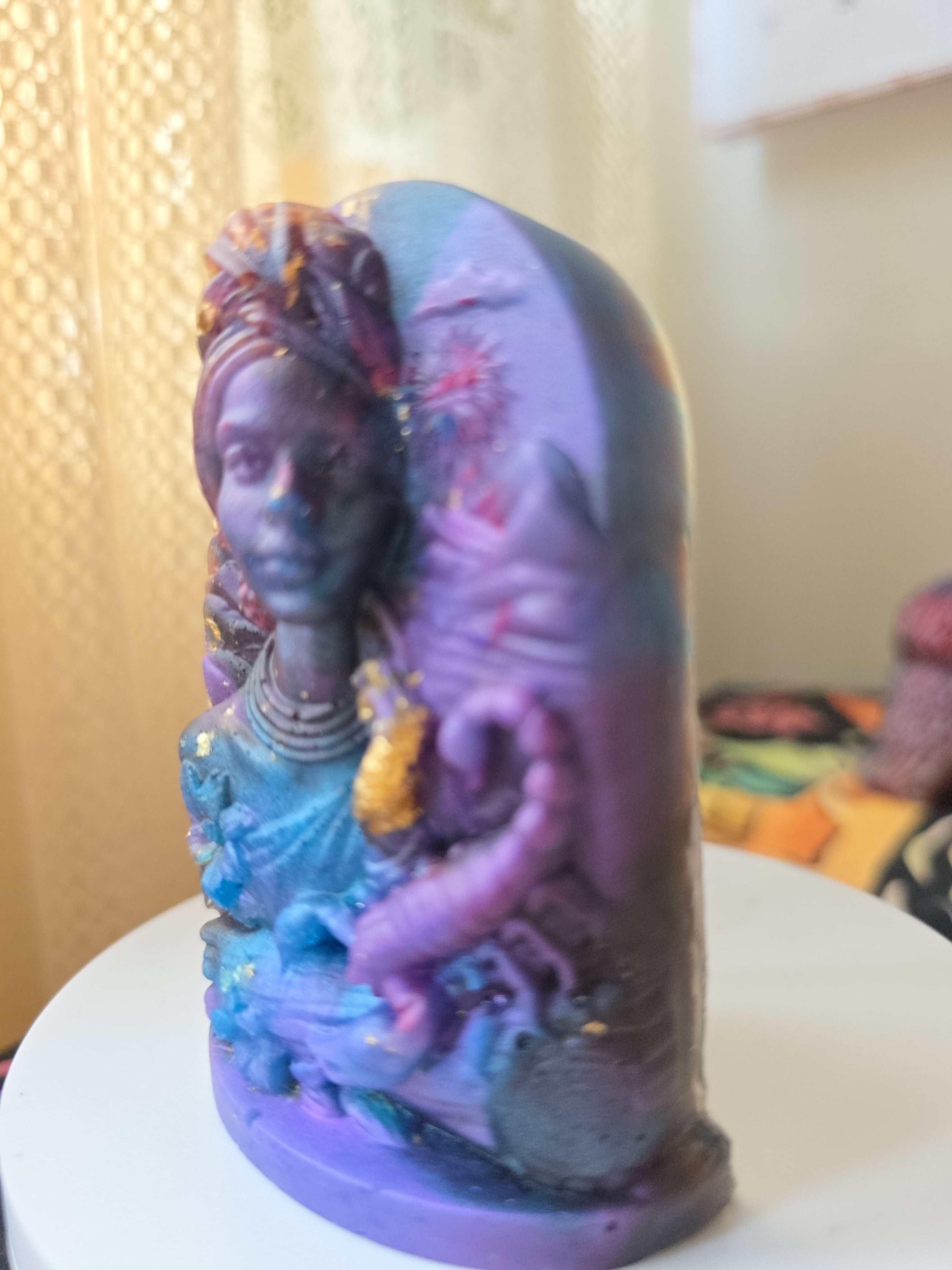 Scorpio Zodiac Woman Sculpture – Handmade Resin Astrology Décor